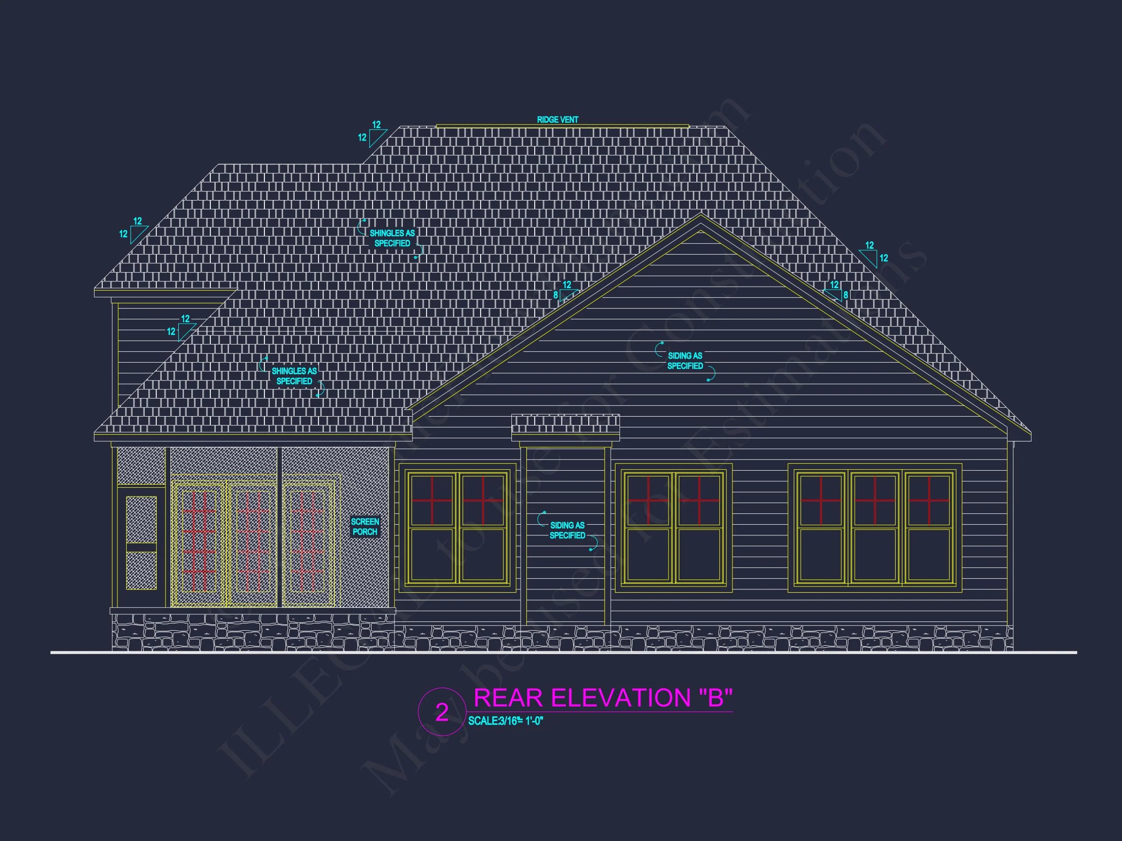 Craftsman house Plan with 4 Bedrooms and CAD Architecture Designs