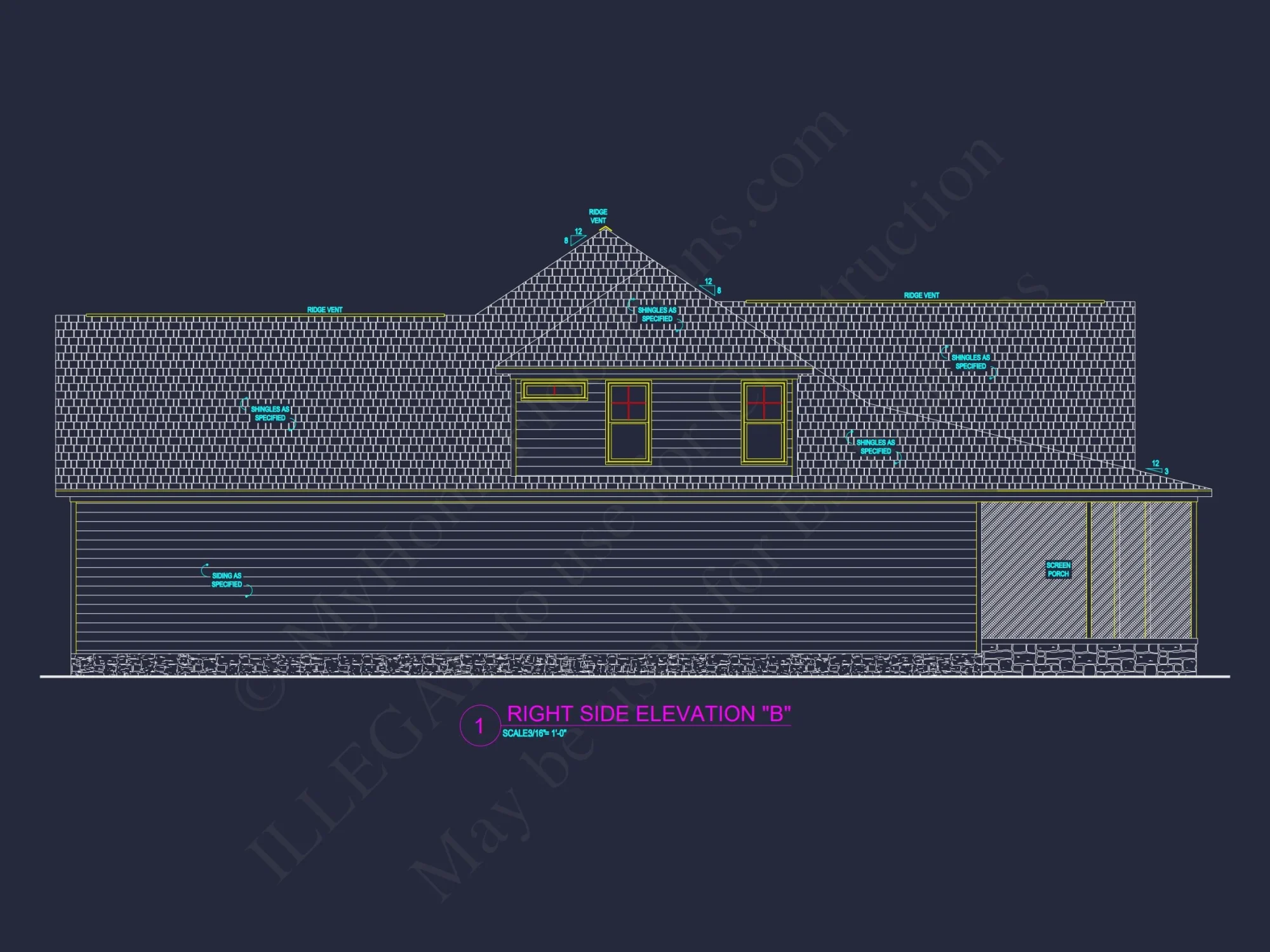 Craftsman house Plan with 4 Bedrooms and CAD Architecture Designs