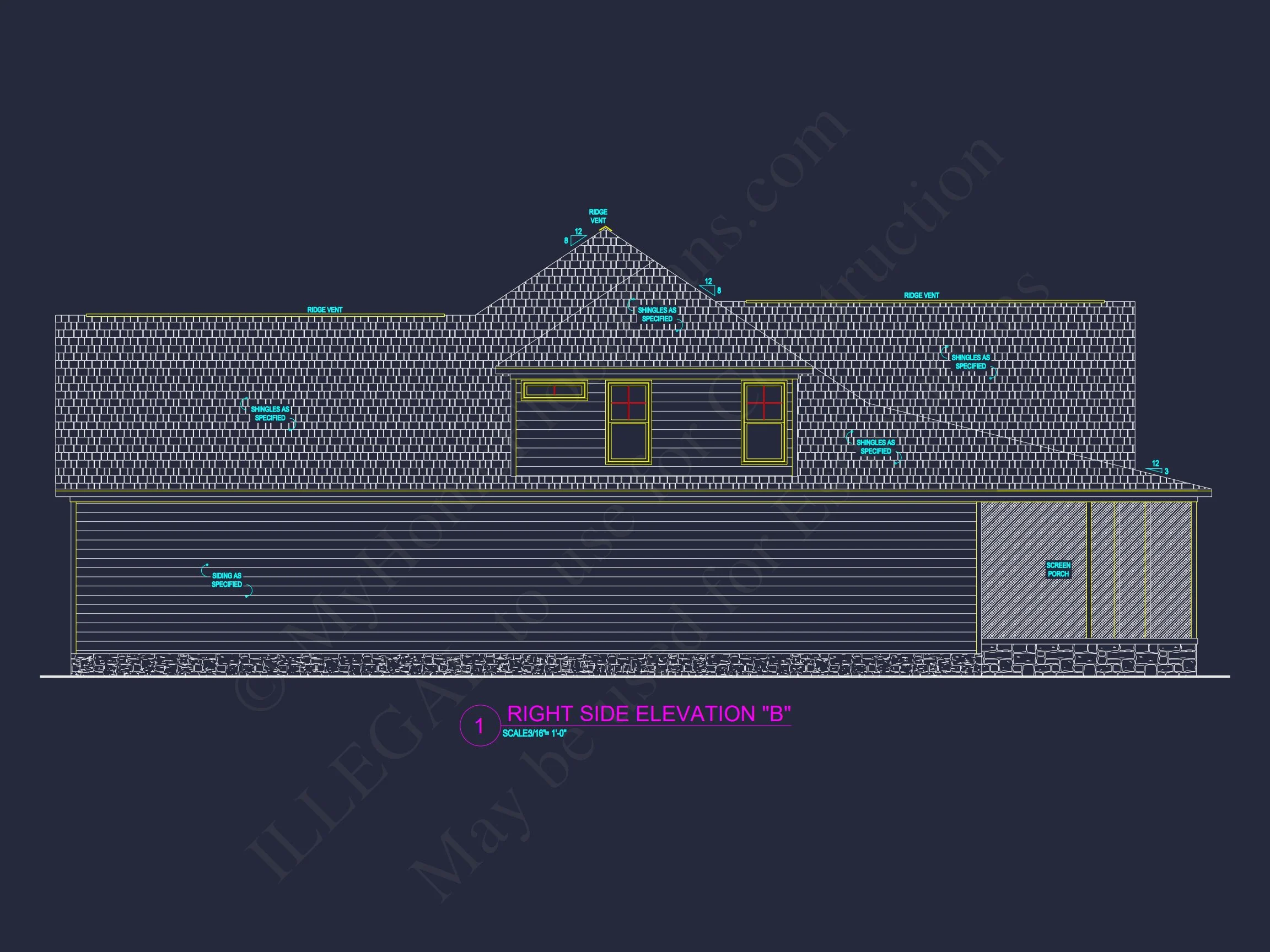 Craftsman house Plan with 4 Bedrooms and CAD Architecture Designs