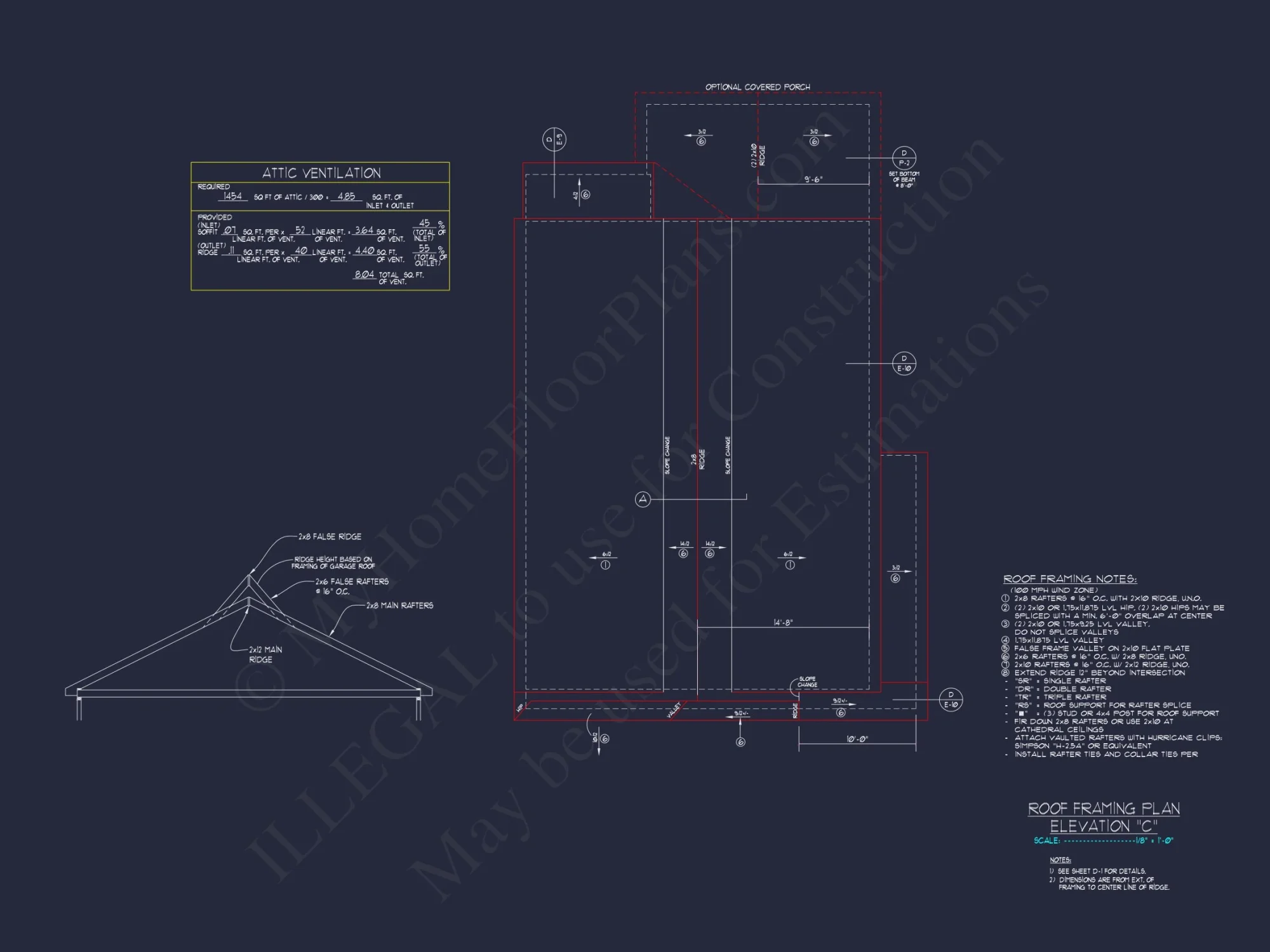 Modern Craftsman house Floor Plan with 2-Story Design and CAD