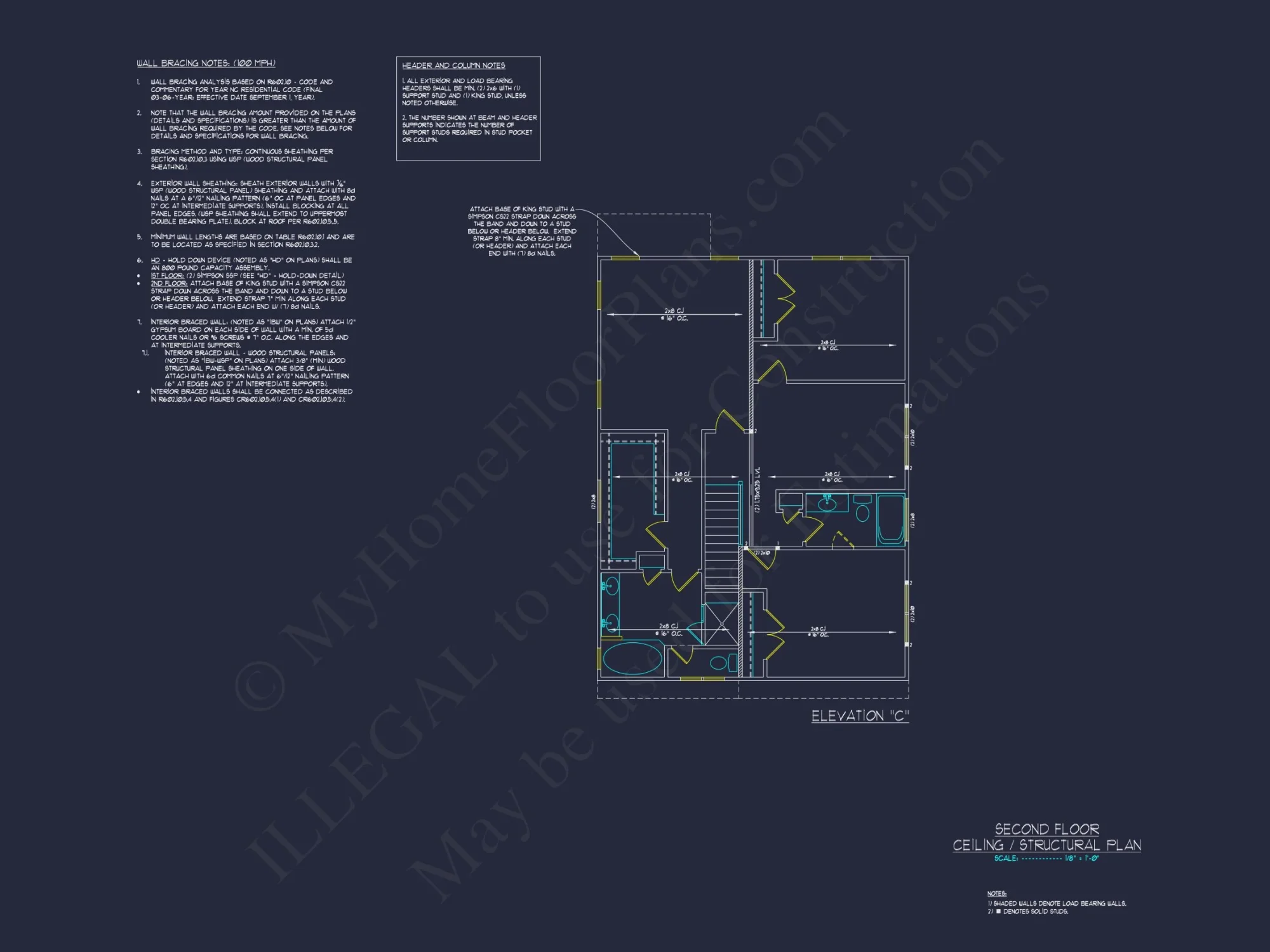 Modern Craftsman house Floor Plan with 2-Story Design and CAD
