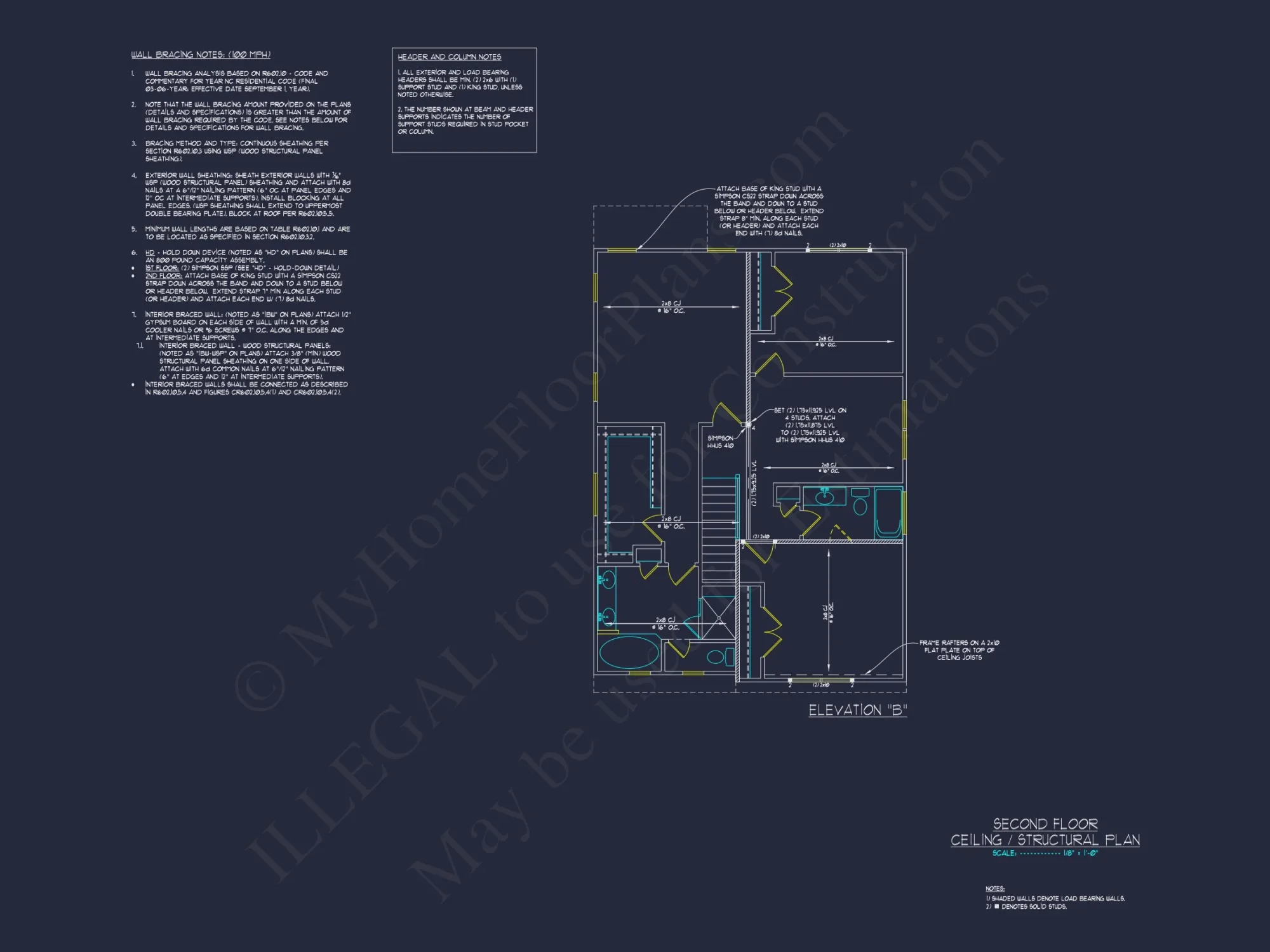 Modern Craftsman house Floor Plan with 2-Story Design and CAD