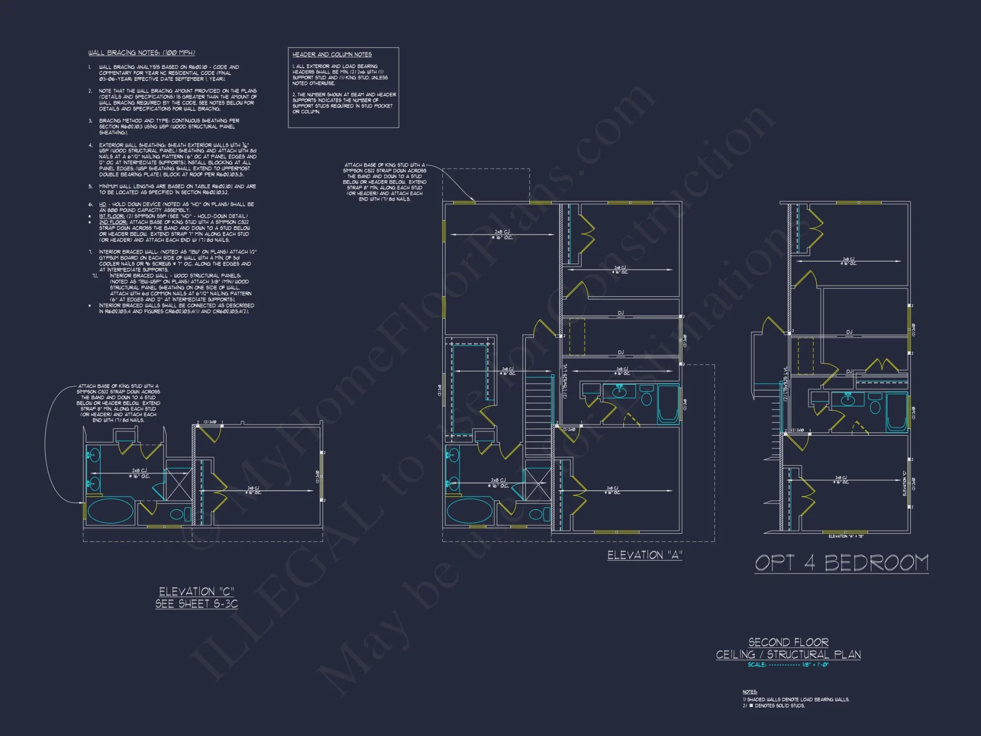Modern Craftsman house Floor Plan with 2-Story Design and CAD