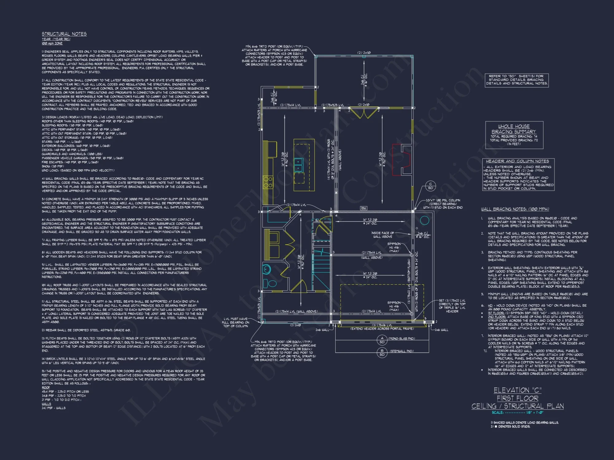 Modern Craftsman house Floor Plan with 2-Story Design and CAD