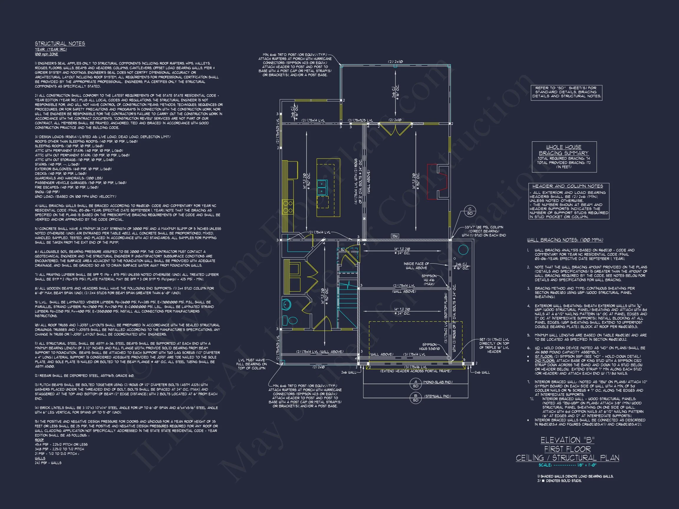 Modern Craftsman house Floor Plan with 2-Story Design and CAD
