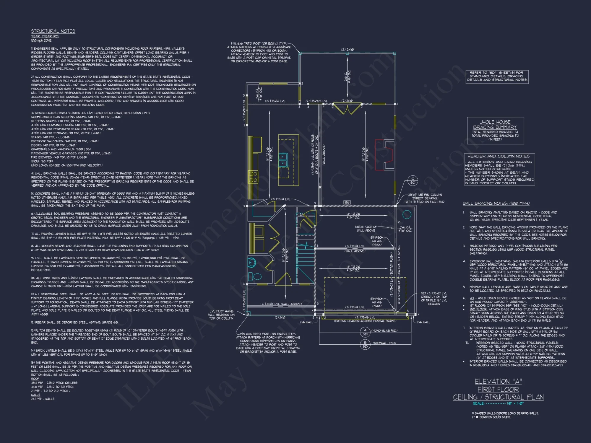 Modern Craftsman house Floor Plan with 2-Story Design and CAD