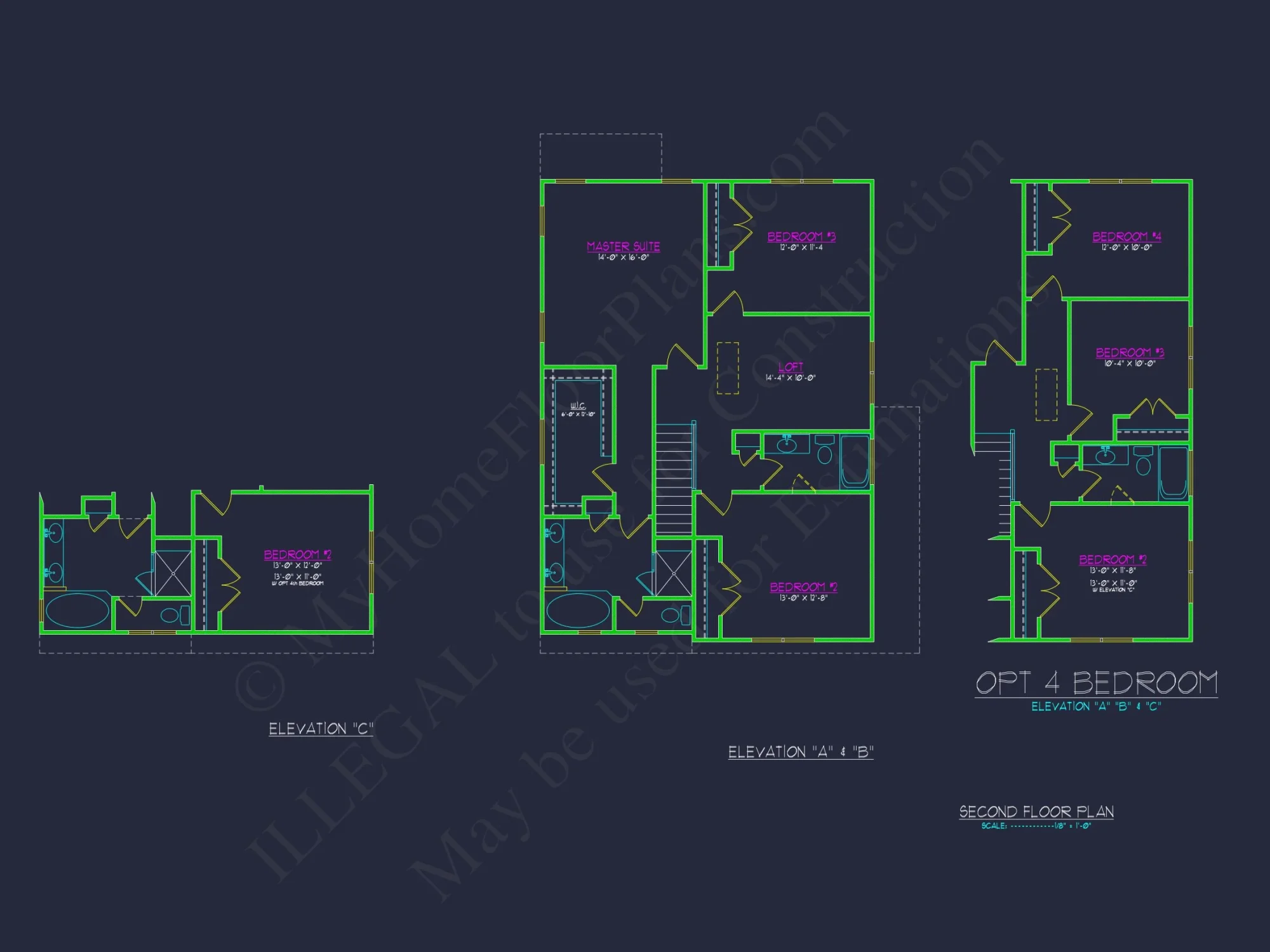 Modern Craftsman house Floor Plan with 2-Story Design and CAD