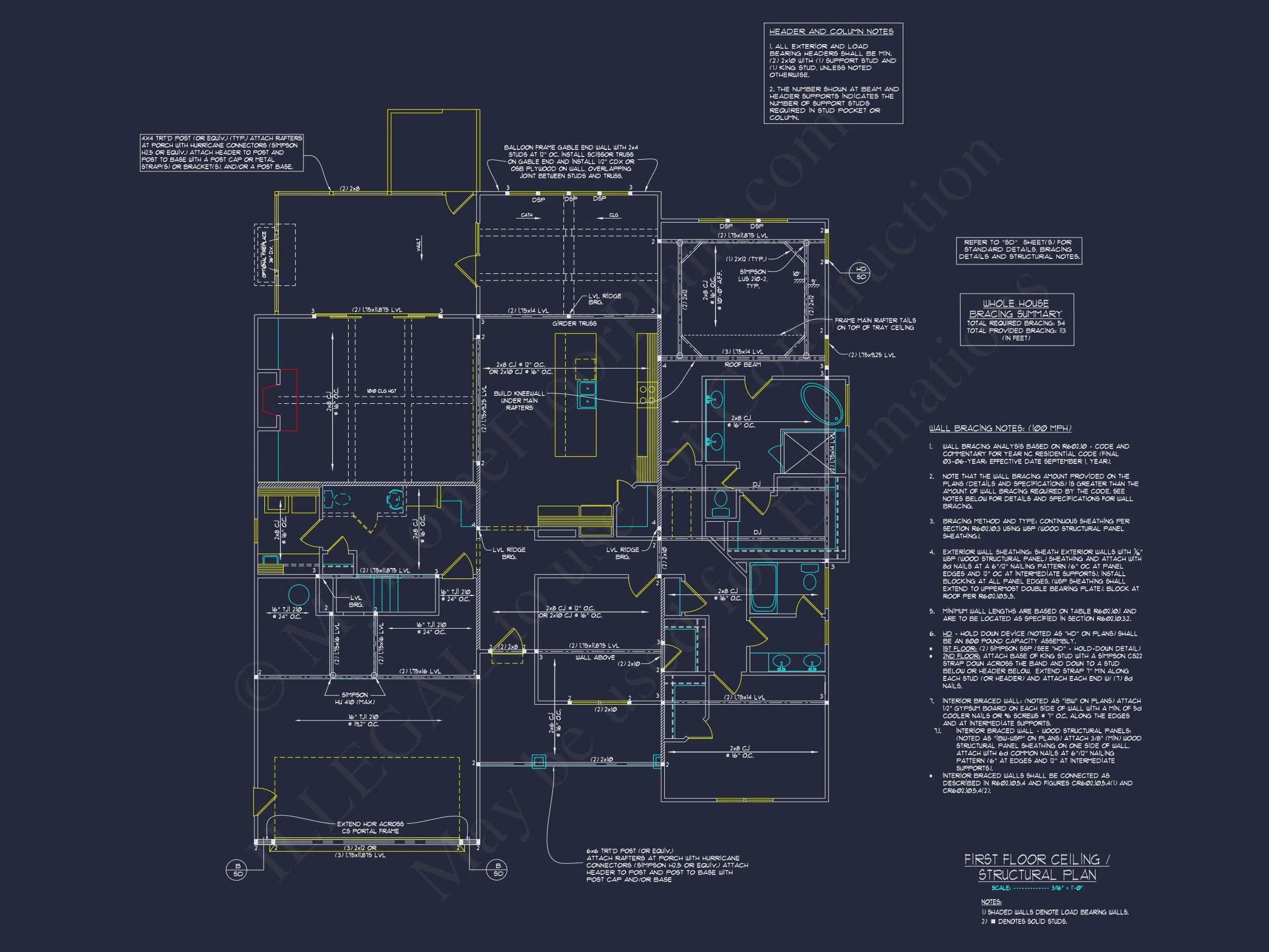 Custom house Plan with 3 Beds, 3.5 Baths, and CAD Designs