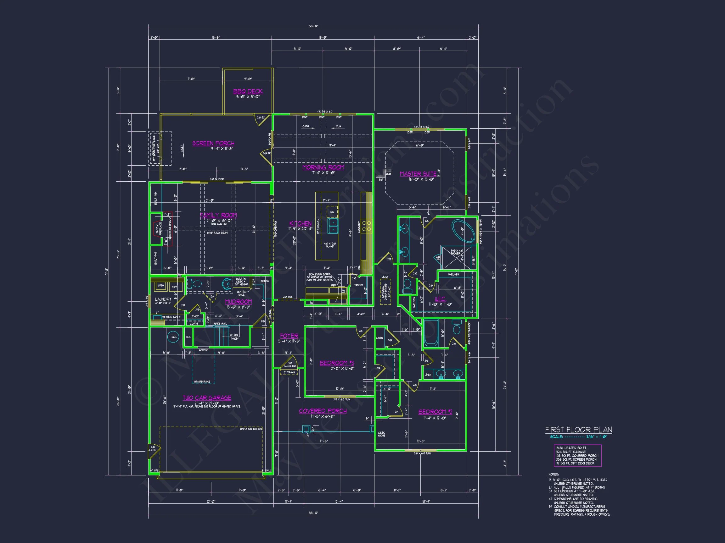 Custom house Plan with 3 Beds, 3.5 Baths, and CAD Designs
