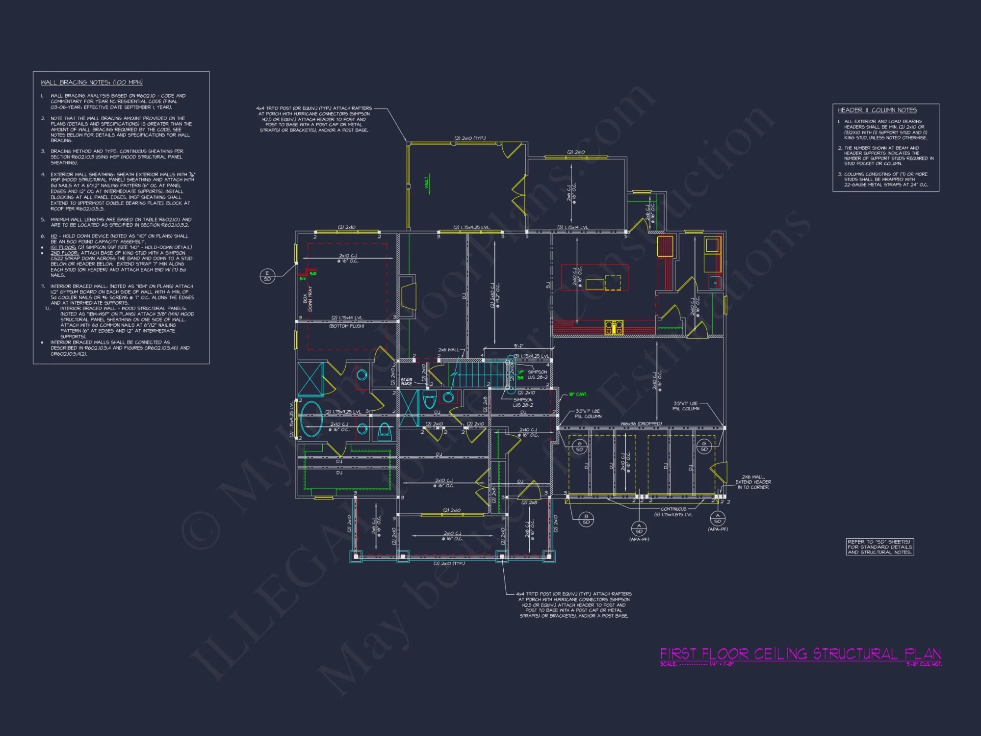 Craftsman house Plan with CAD Blueprint and Floor Designs