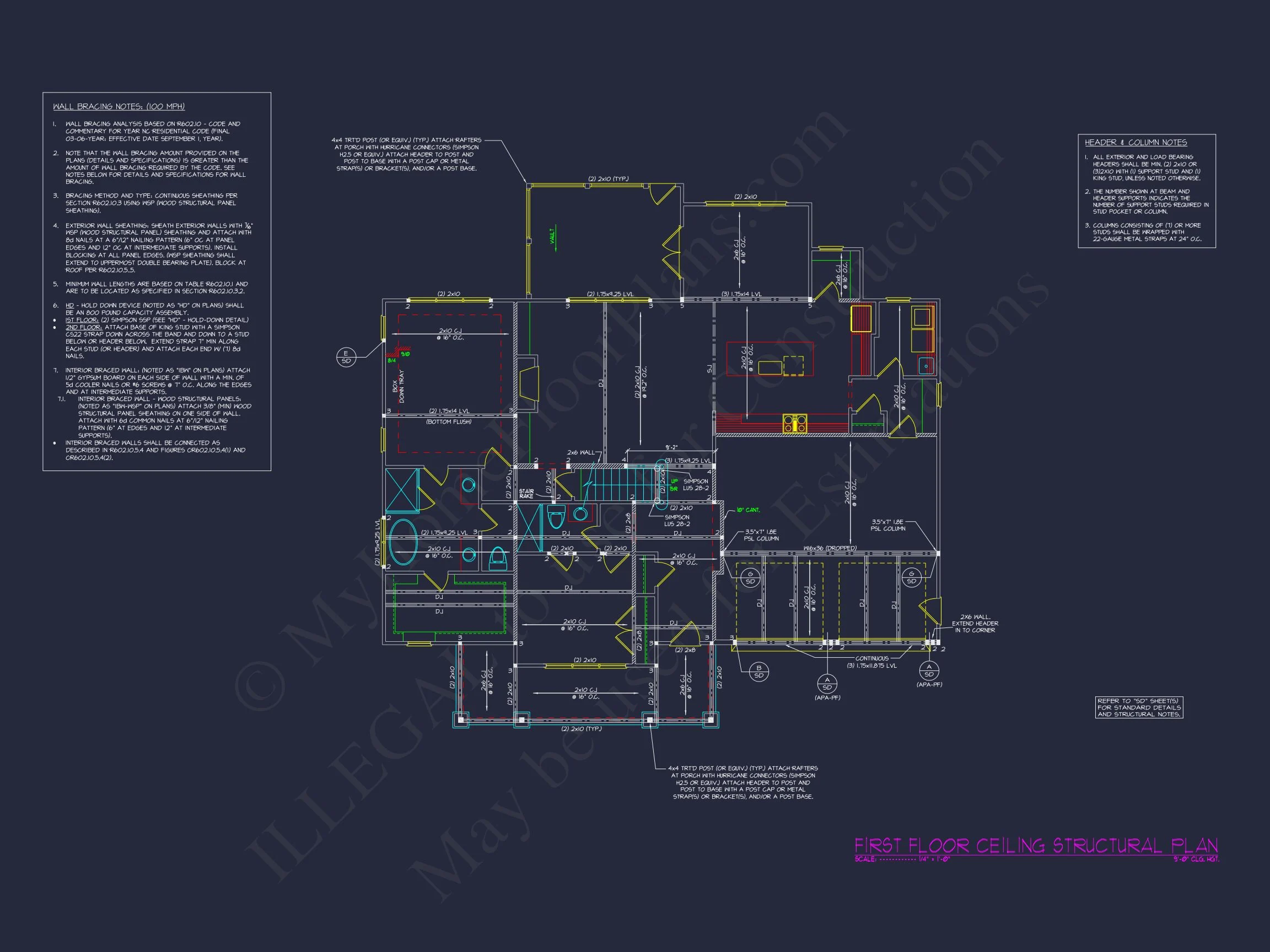 Craftsman house Plan with CAD Blueprint and Floor Designs