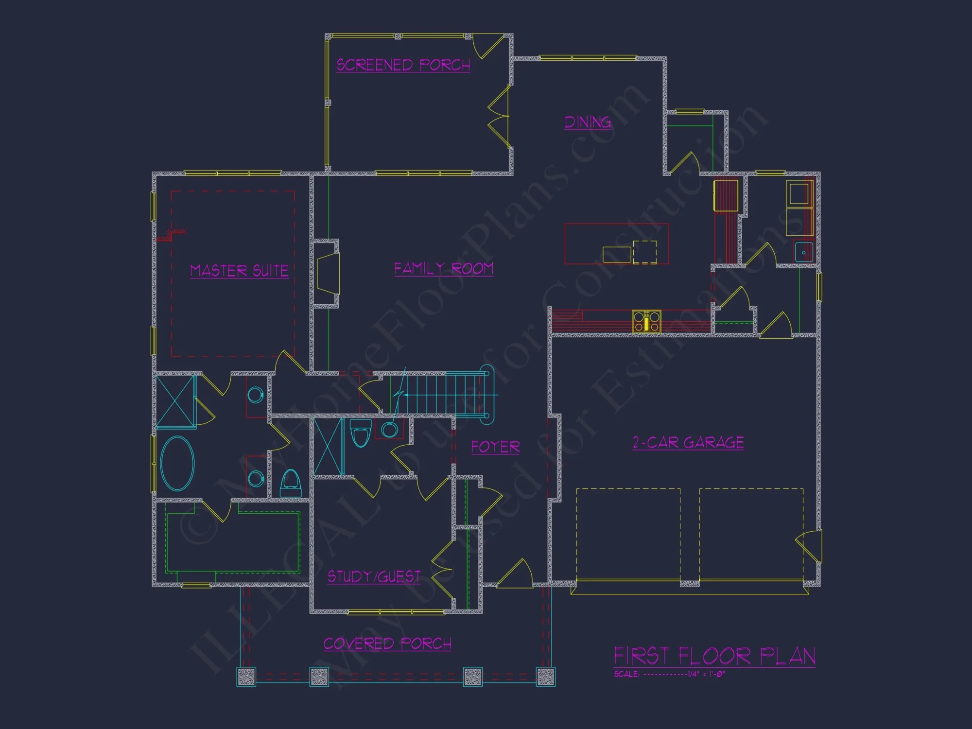 Craftsman house Plan with CAD Blueprint and Floor Designs