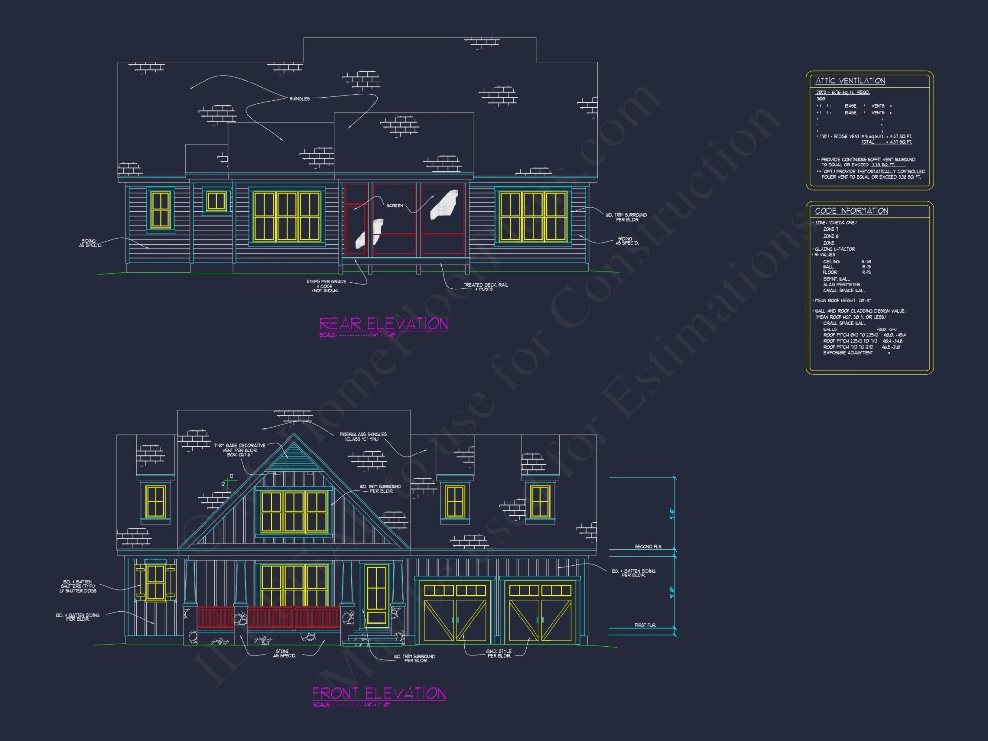 Craftsman house Plan with CAD Blueprint and Floor Designs