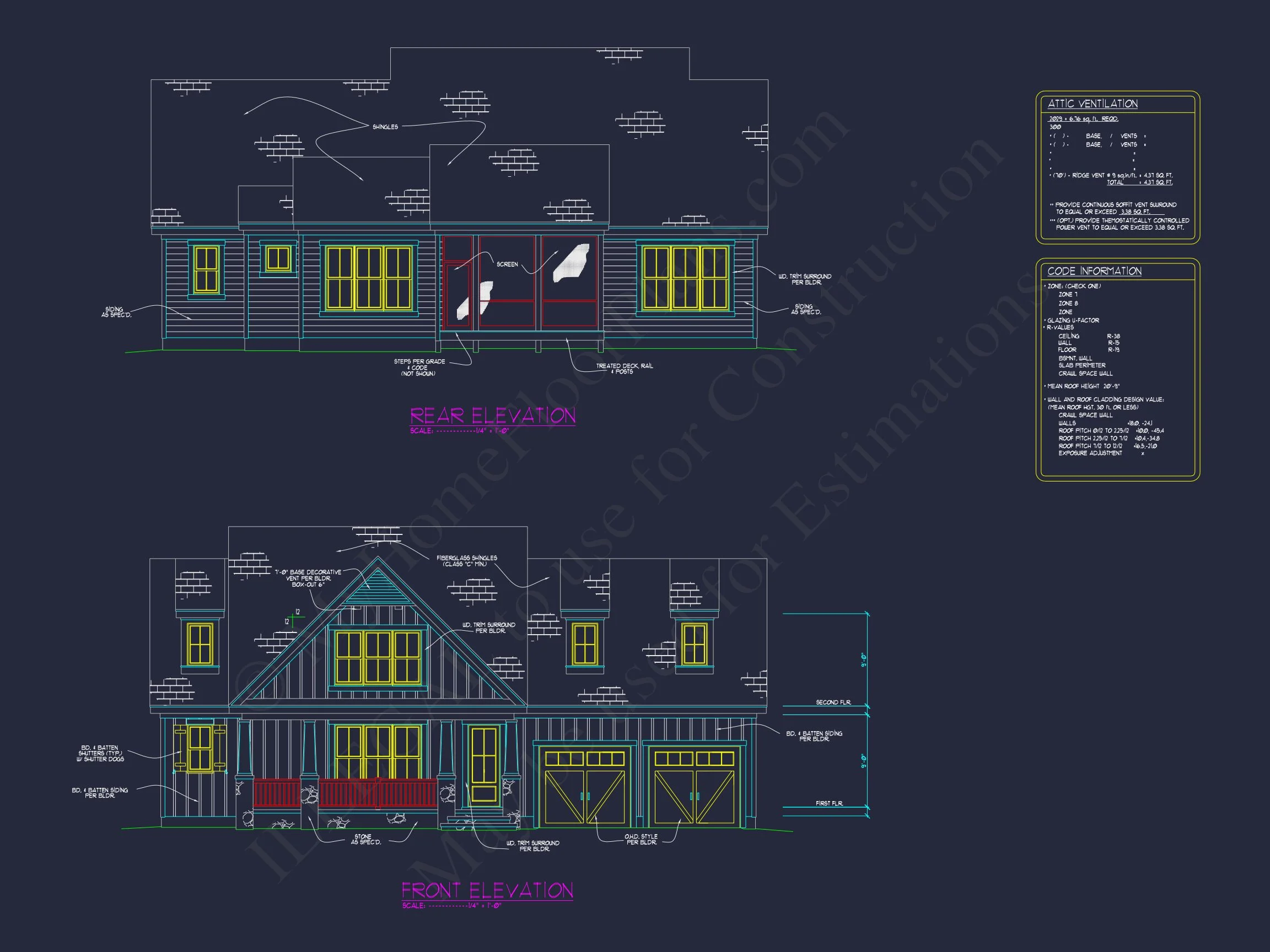Craftsman house Plan with CAD Blueprint and Floor Designs