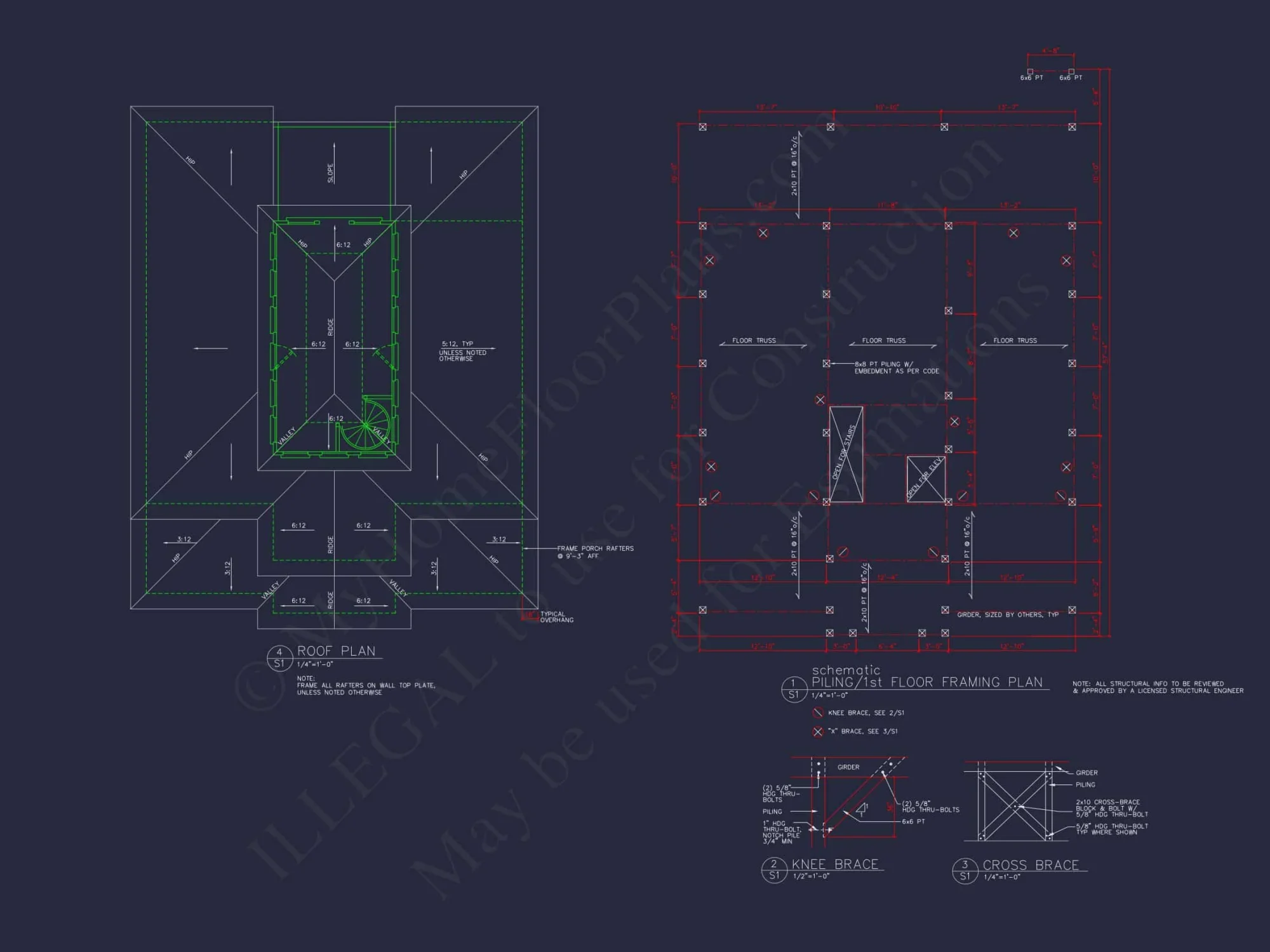 Modern Beach house Plan with 3 Floors and CAD Designs