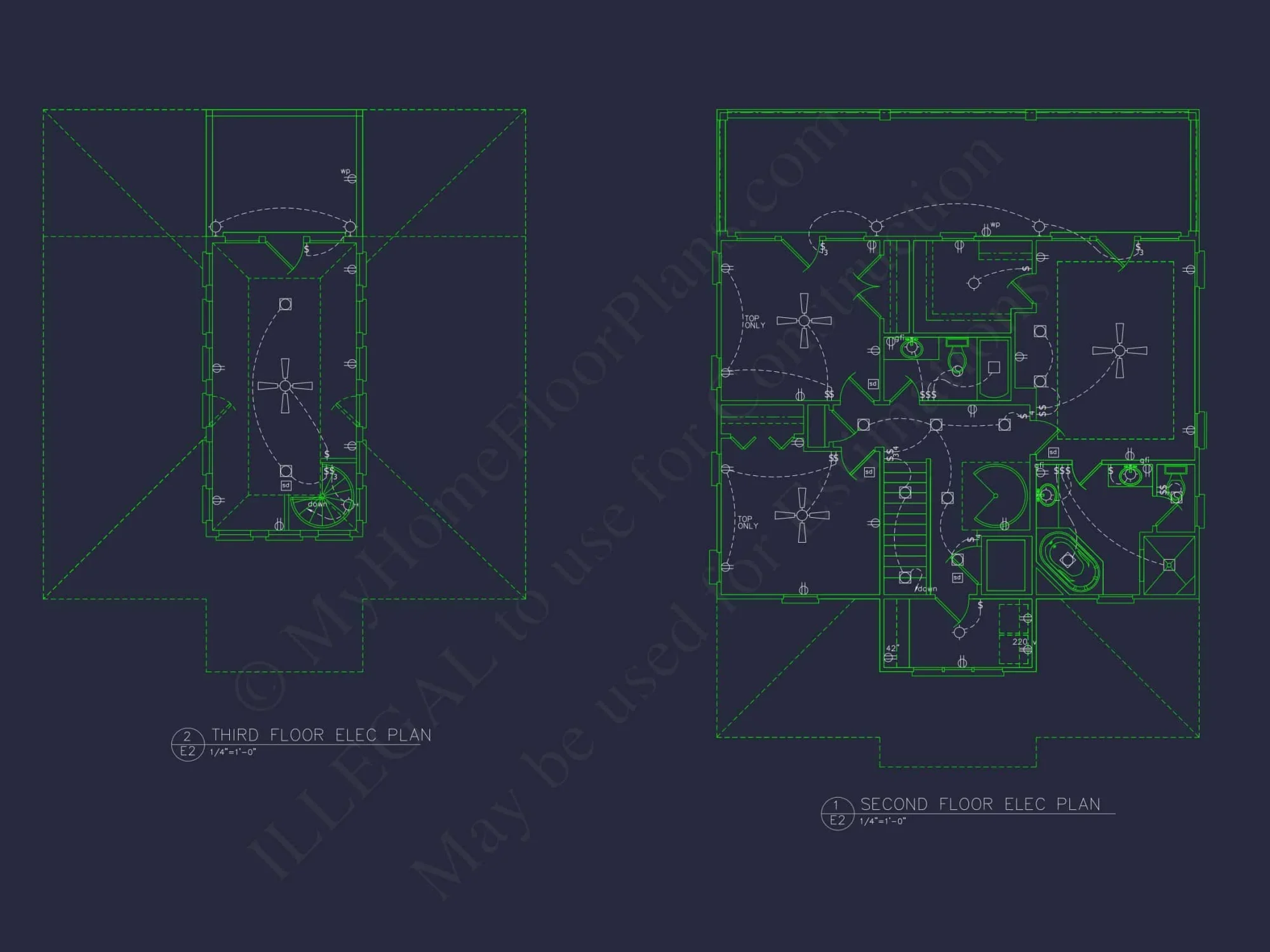 Modern Beach house Plan with 3 Floors and CAD Designs
