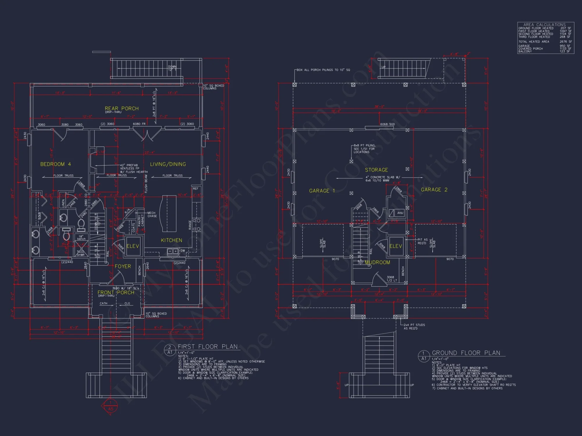 Modern Beach house Plan with 3 Floors and CAD Designs