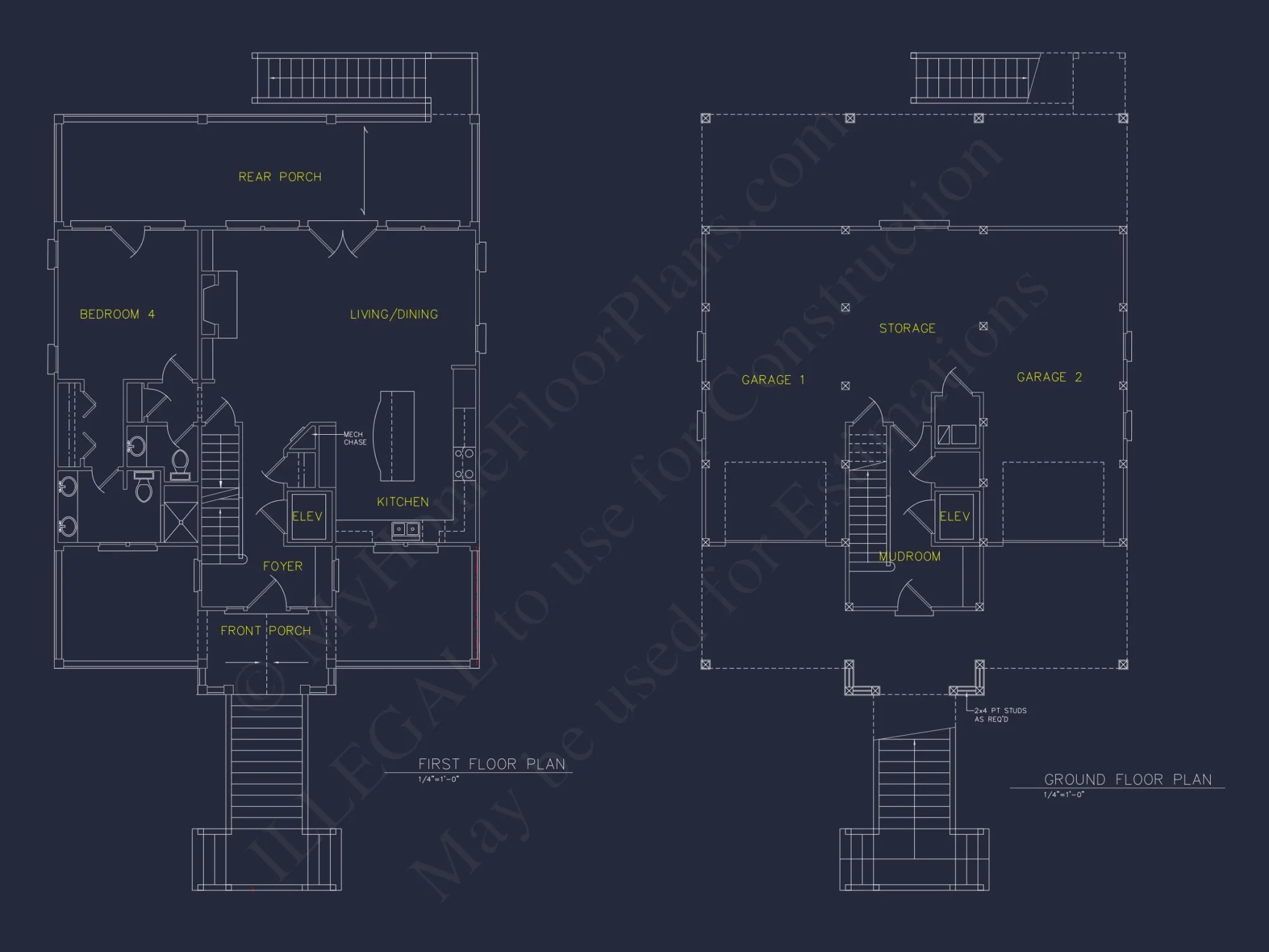 Modern Beach house Plan with 3 Floors and CAD Designs