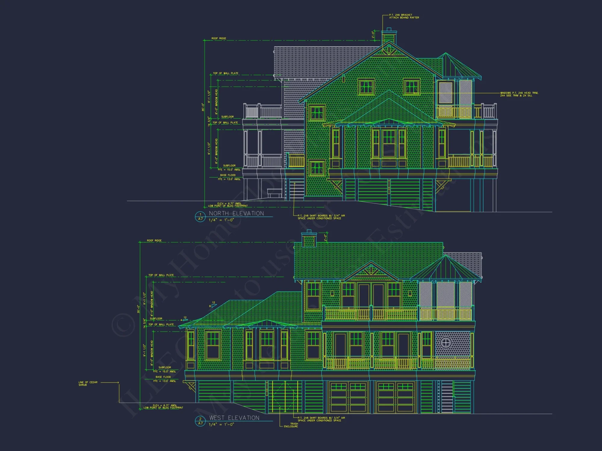 Exquisite 2-Story house Plan with 3 Bedrooms & Coastal Charm
