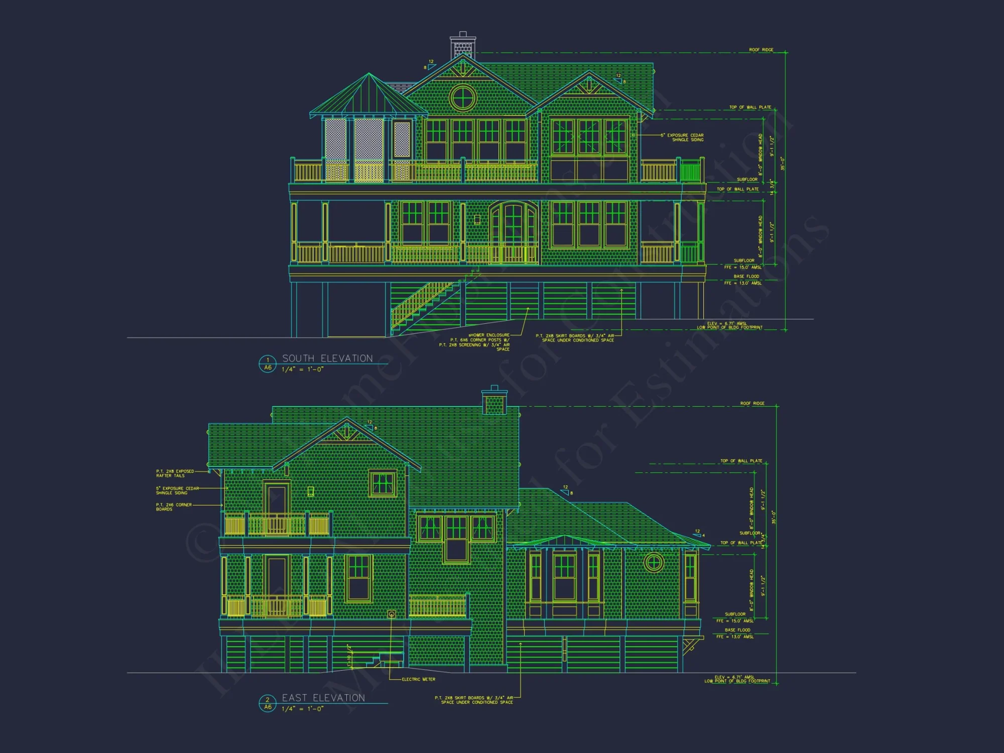 Exquisite 2-Story house Plan with 3 Bedrooms & Coastal Charm