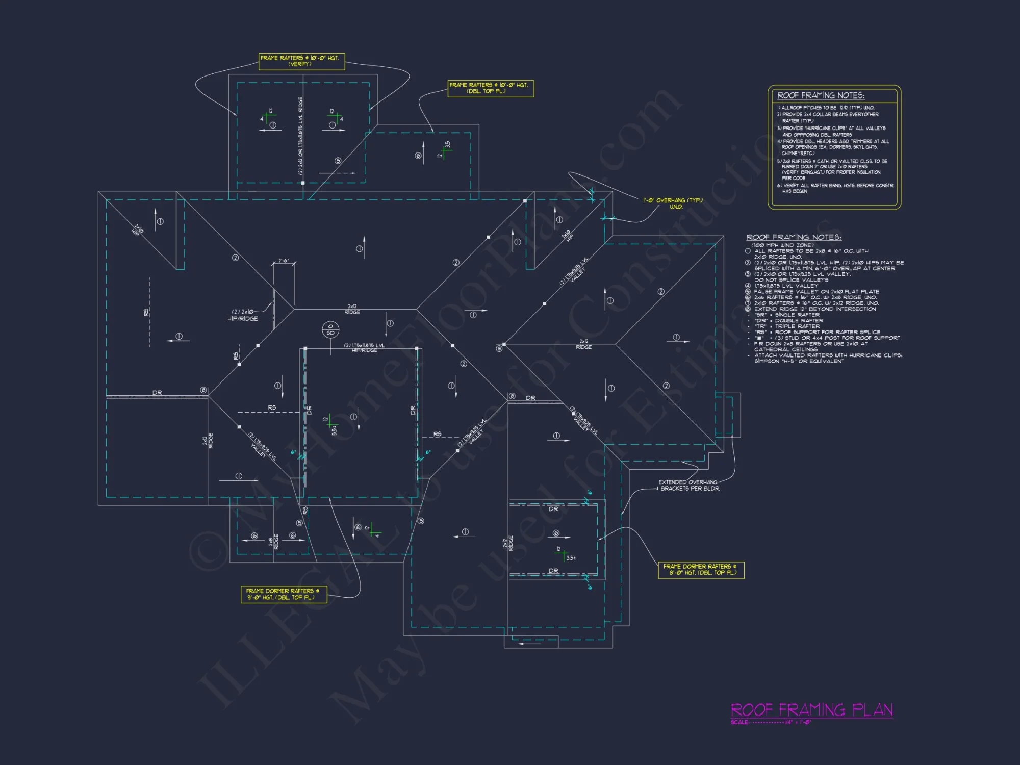 Modern house Floor Plan - Blueprint with 2-Story Design & Features