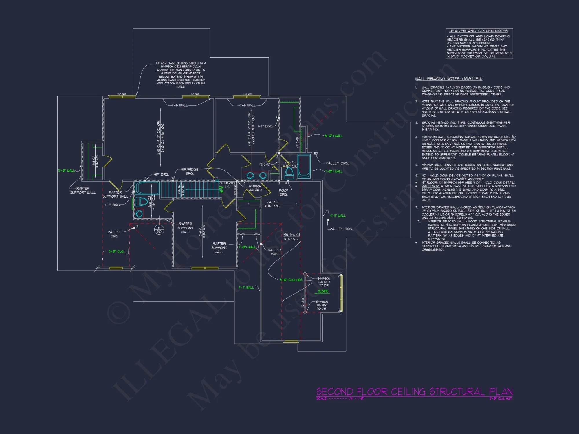 Modern house Floor Plan - Blueprint with 2-Story Design & Features