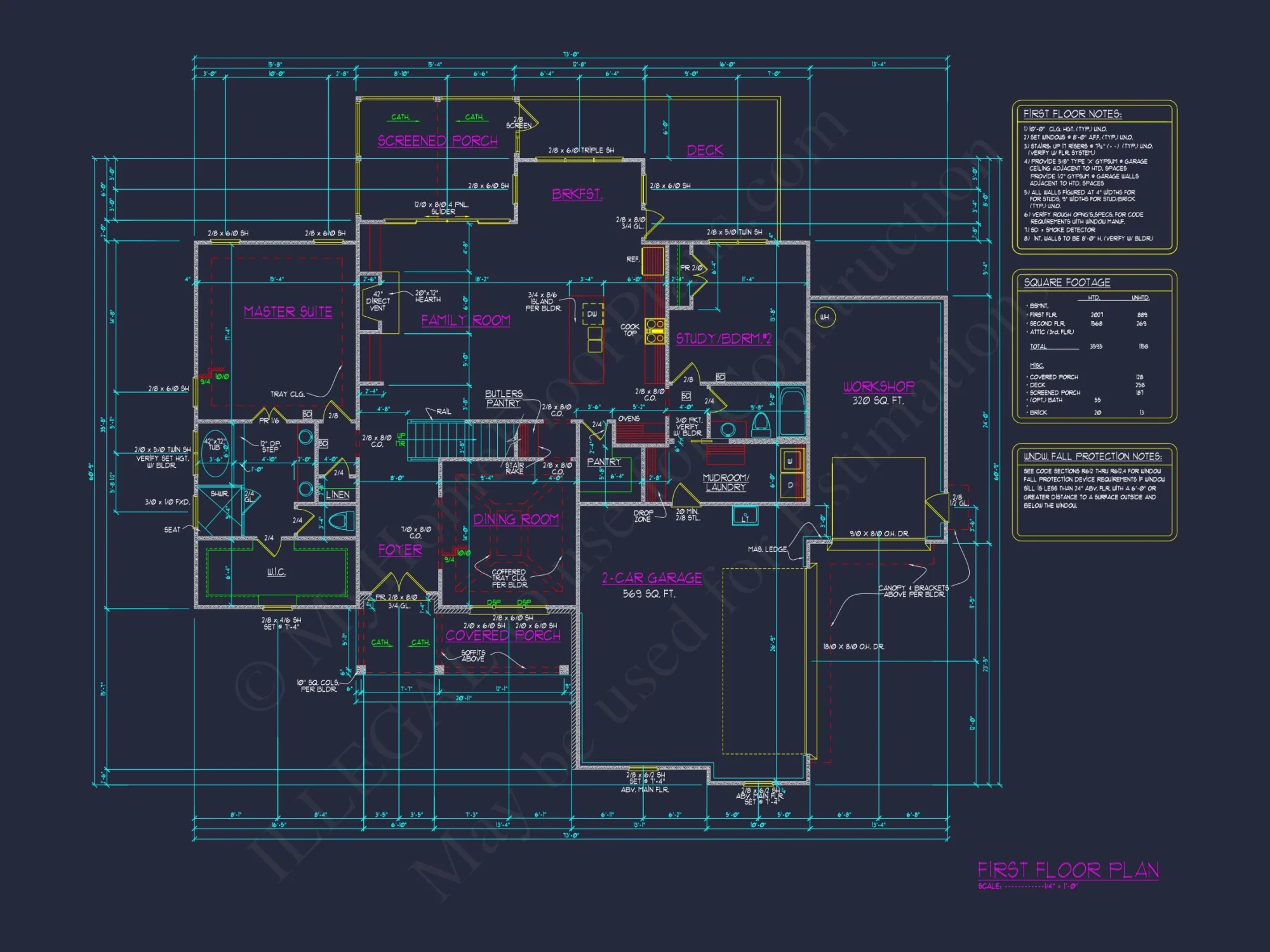 Modern house Floor Plan - Blueprint with 2-Story Design & Features