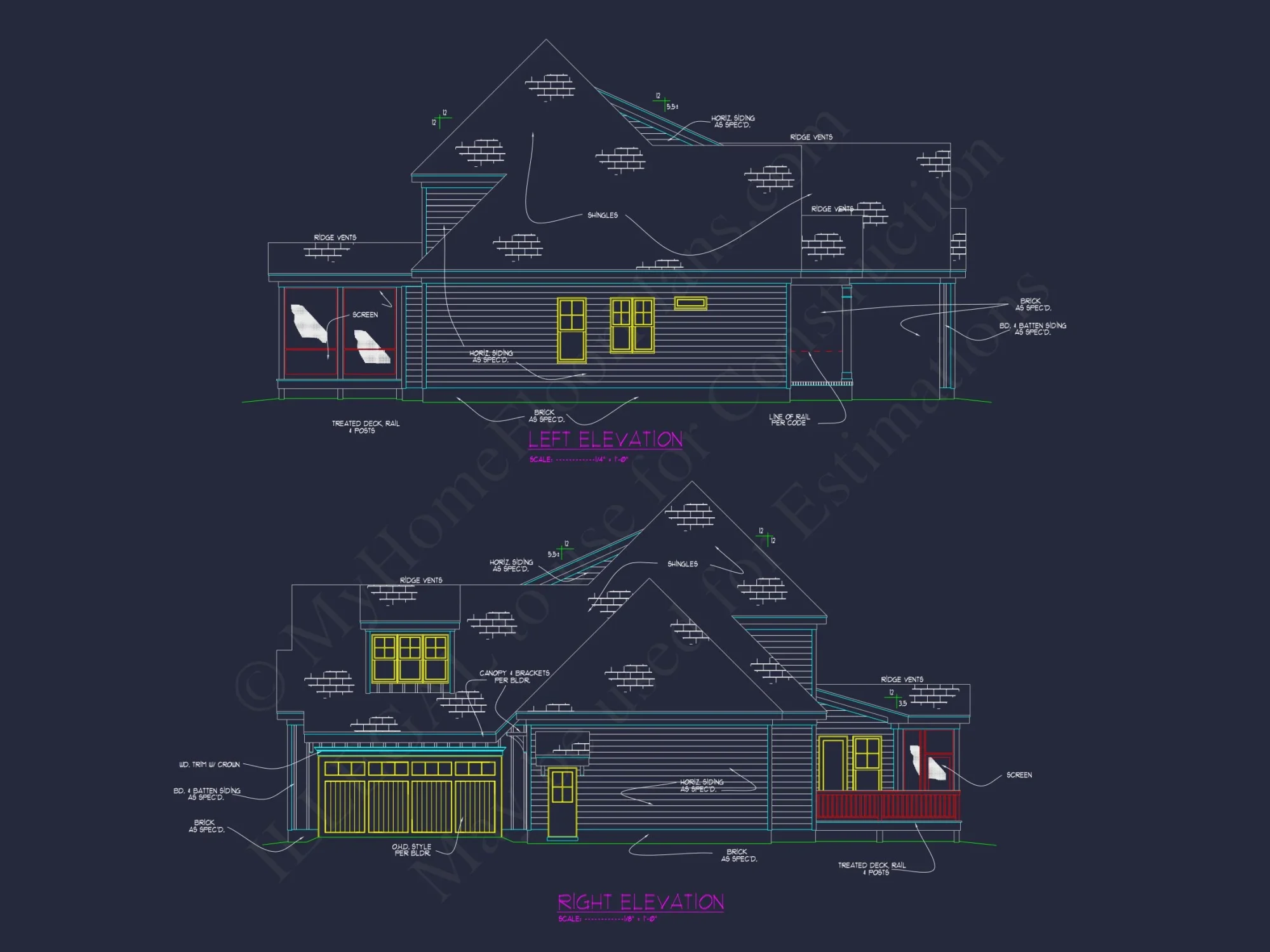 Modern house Floor Plan - Blueprint with 2-Story Design & Features