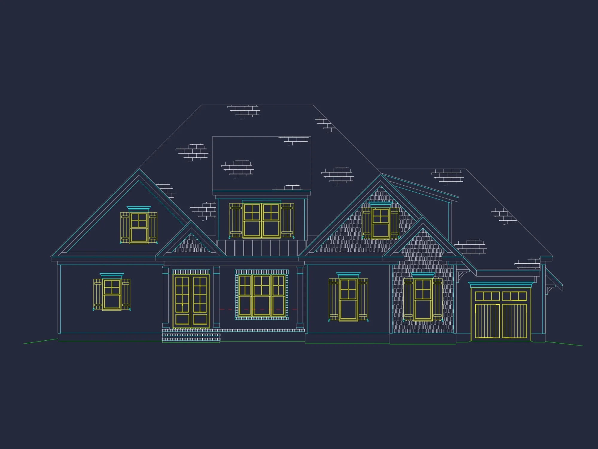Modern house Floor Plan - Blueprint with 2-Story Design & Features