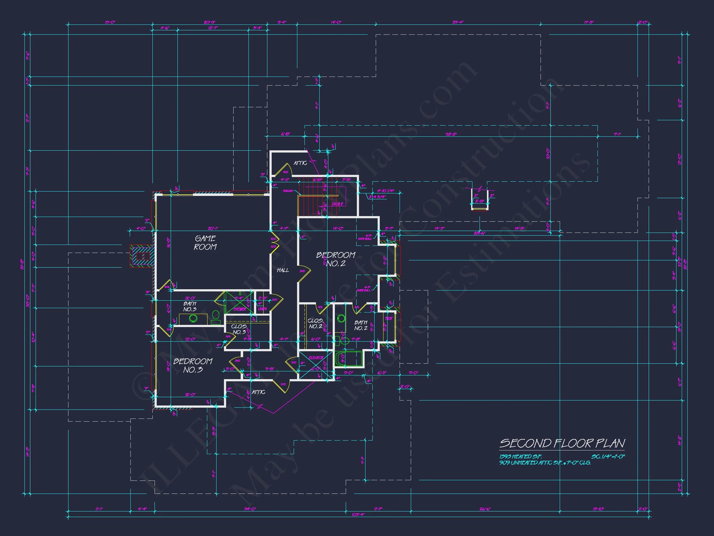 Spacious house Plan with Elegant CAD Designs