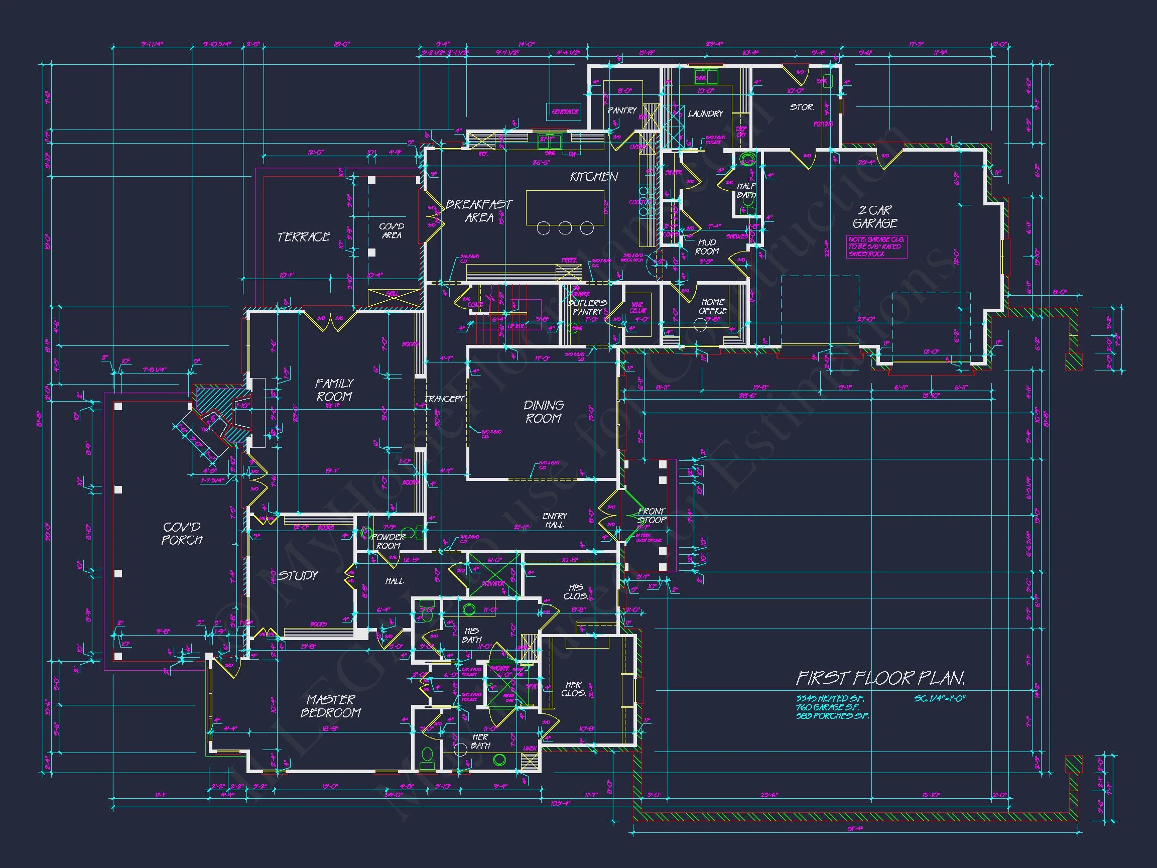 Spacious house Plan with Elegant CAD Designs