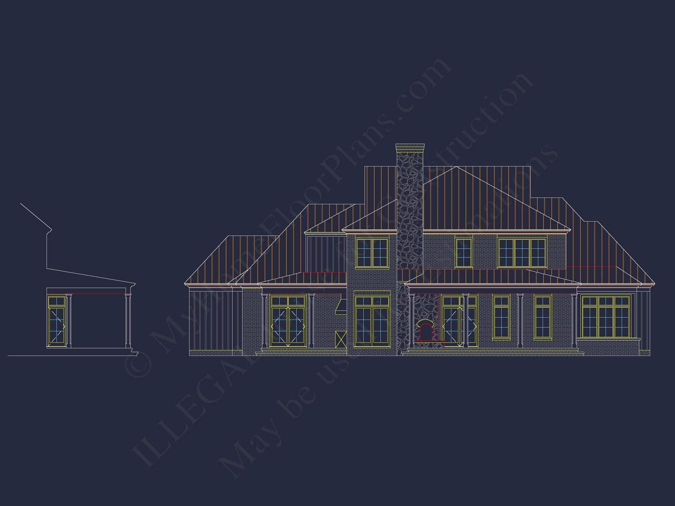 Spacious house Plan with Elegant CAD Designs