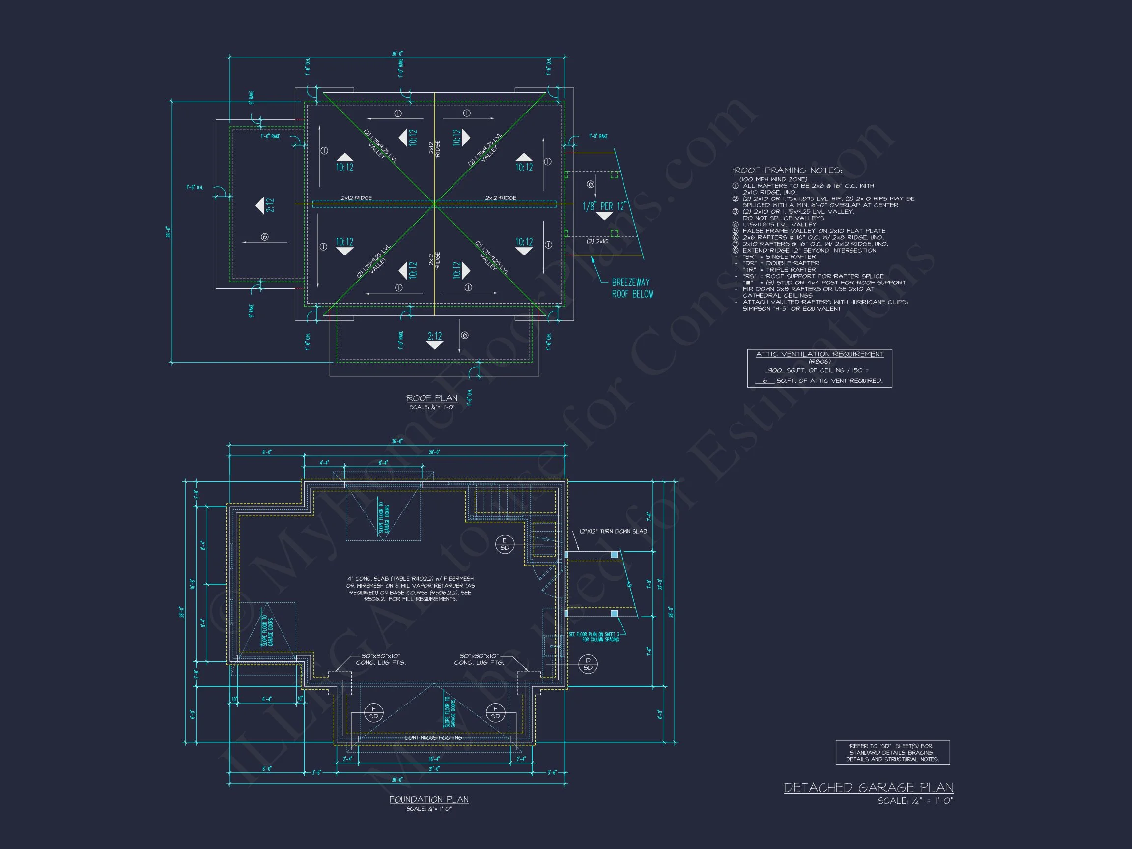 Coastal house Plan with 2 Floors, CAD Designs & Garage Space