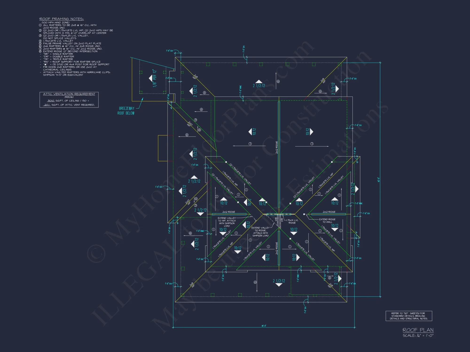Coastal house Plan with 2 Floors, CAD Designs & Garage Space