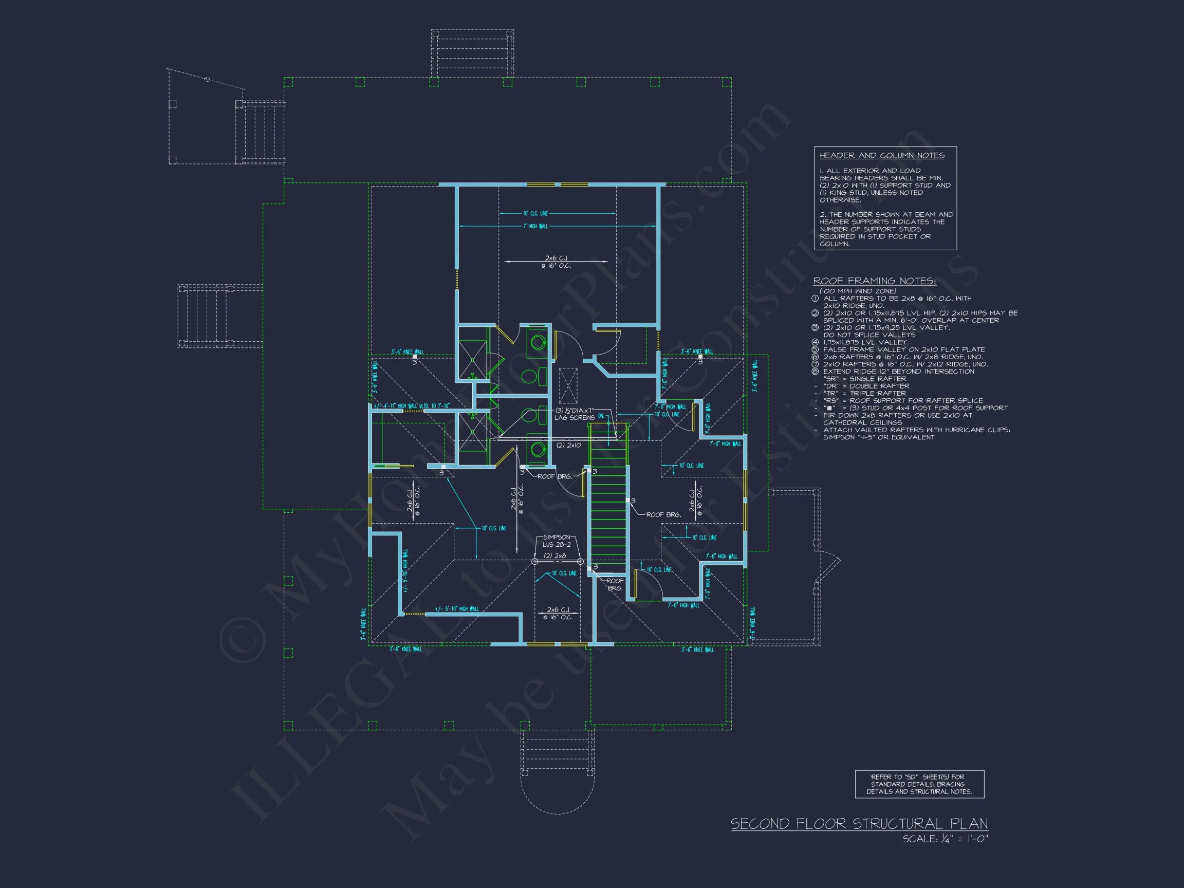 Coastal house Plan with 2 Floors, CAD Designs & Garage Space