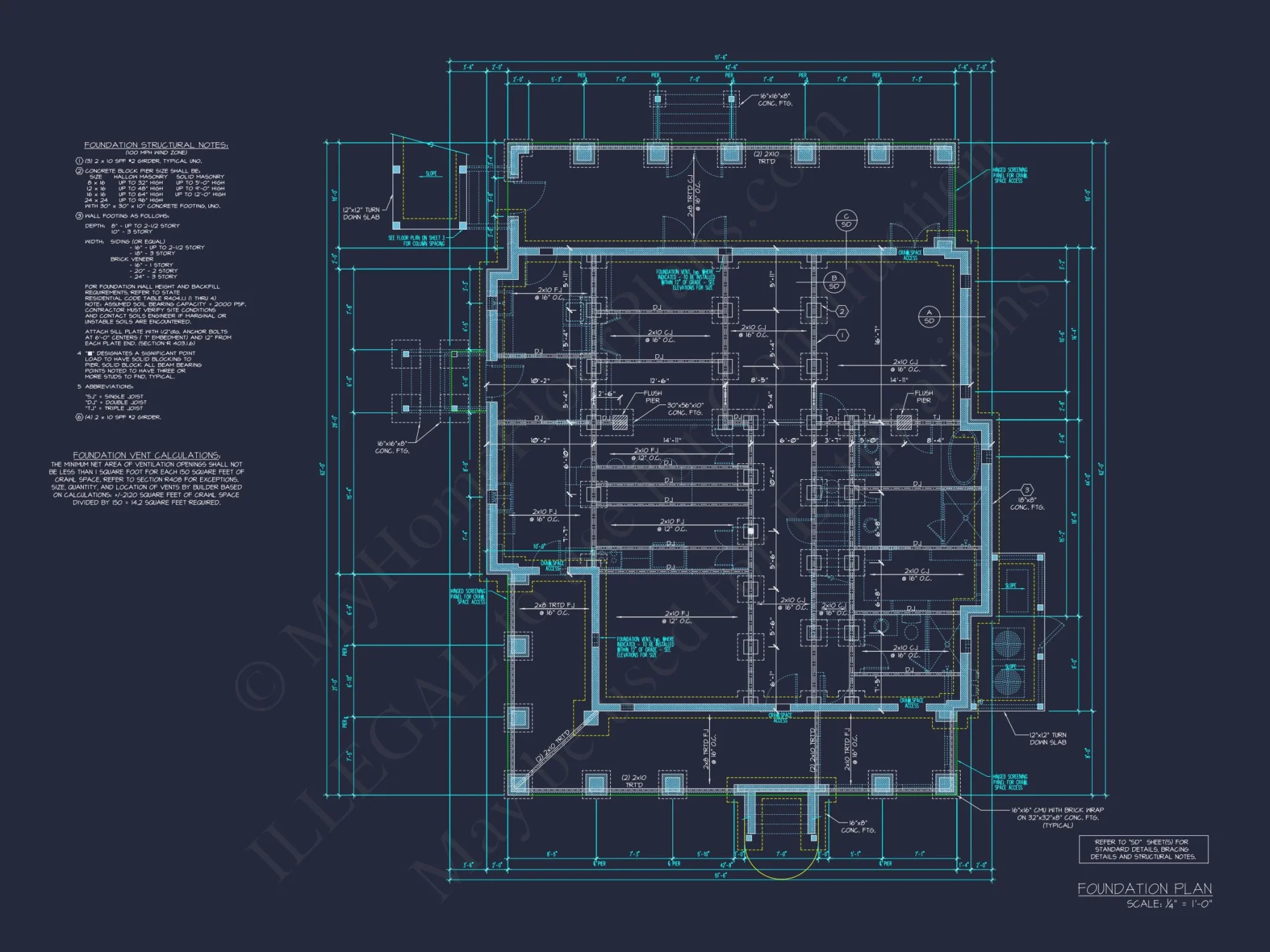 Coastal house Plan with 2 Floors, CAD Designs & Garage Space