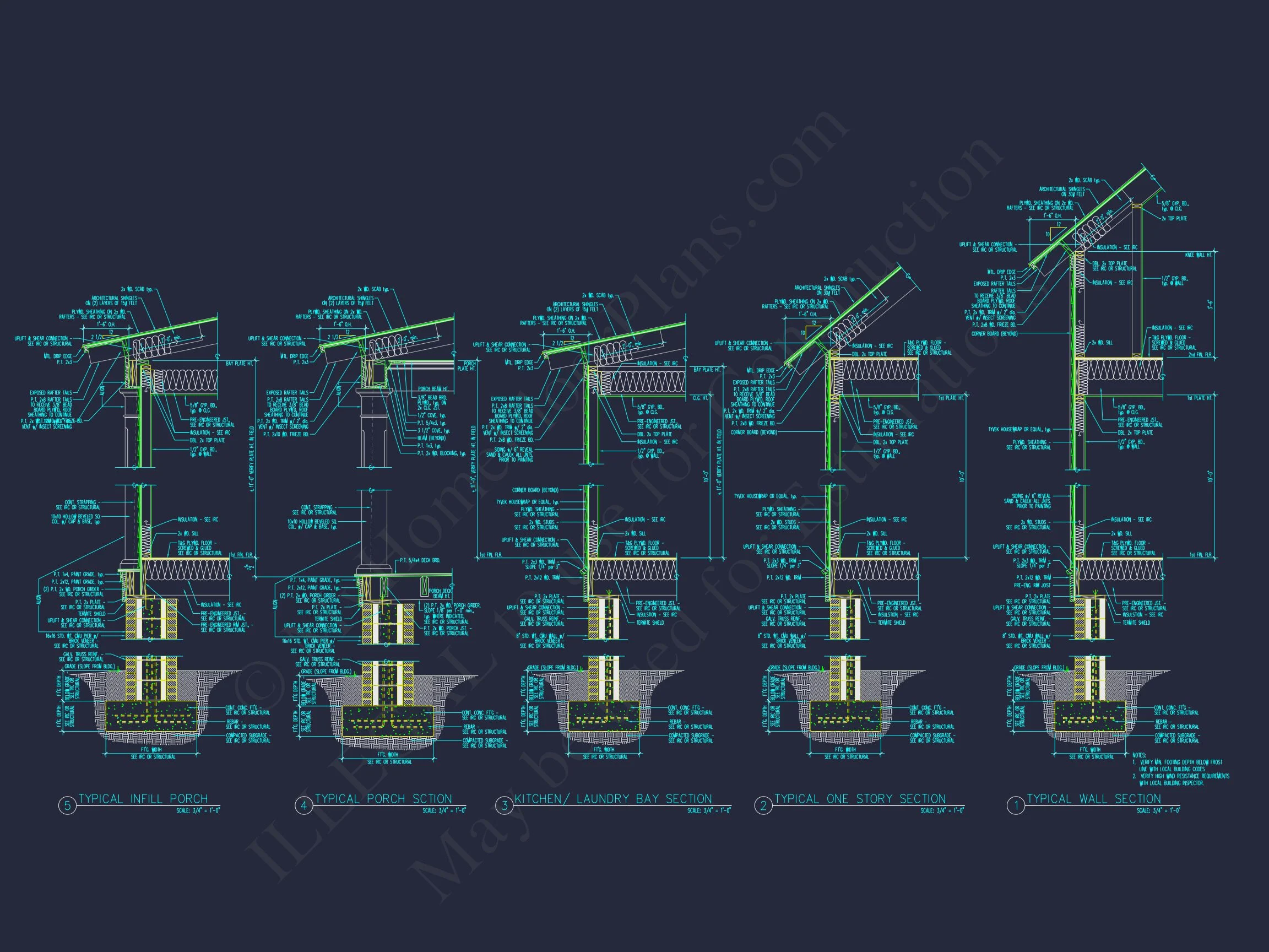 Coastal house Plan with 2 Floors, CAD Designs & Garage Space