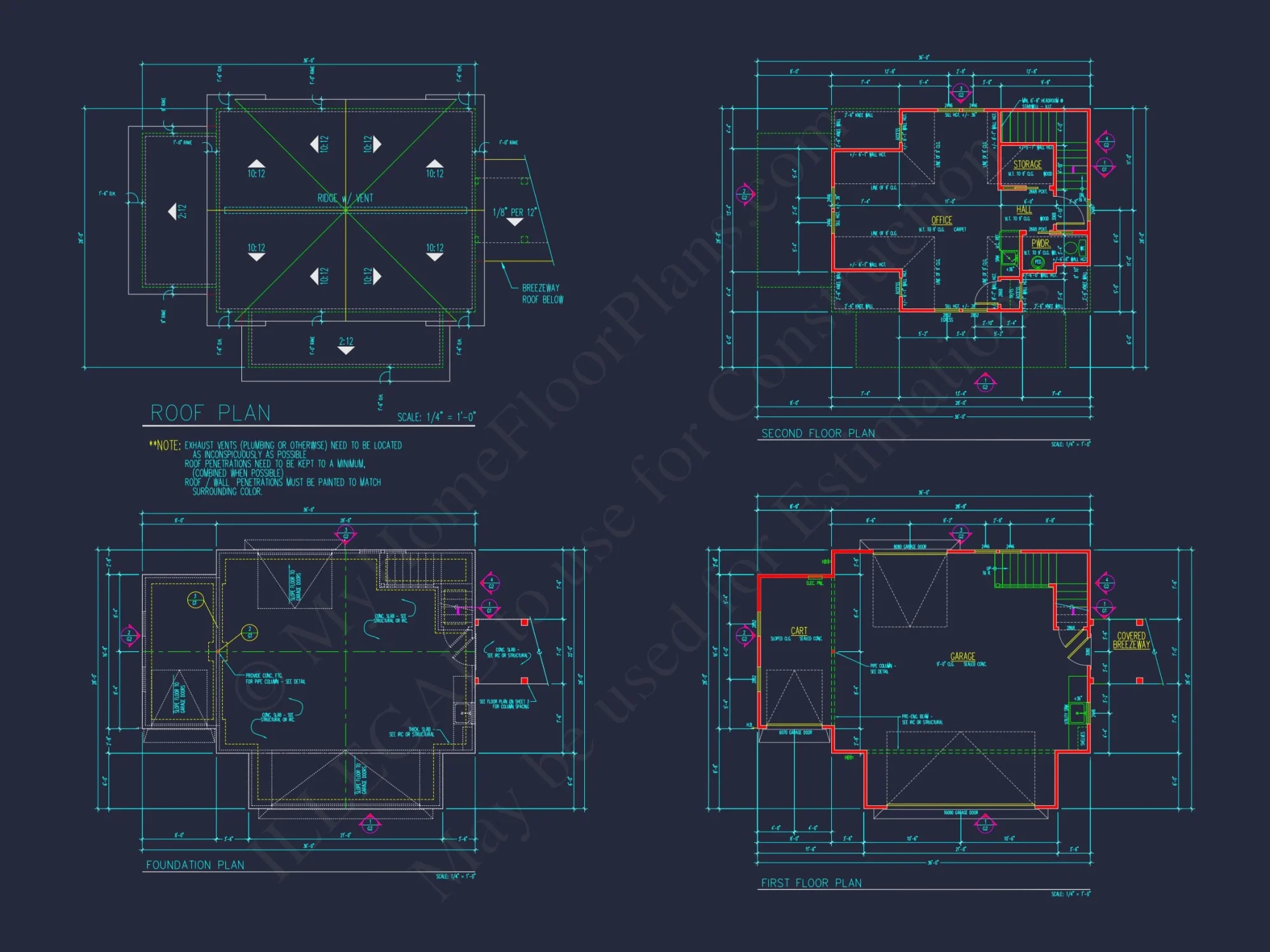 Coastal house Plan with 2 Floors, CAD Designs & Garage Space