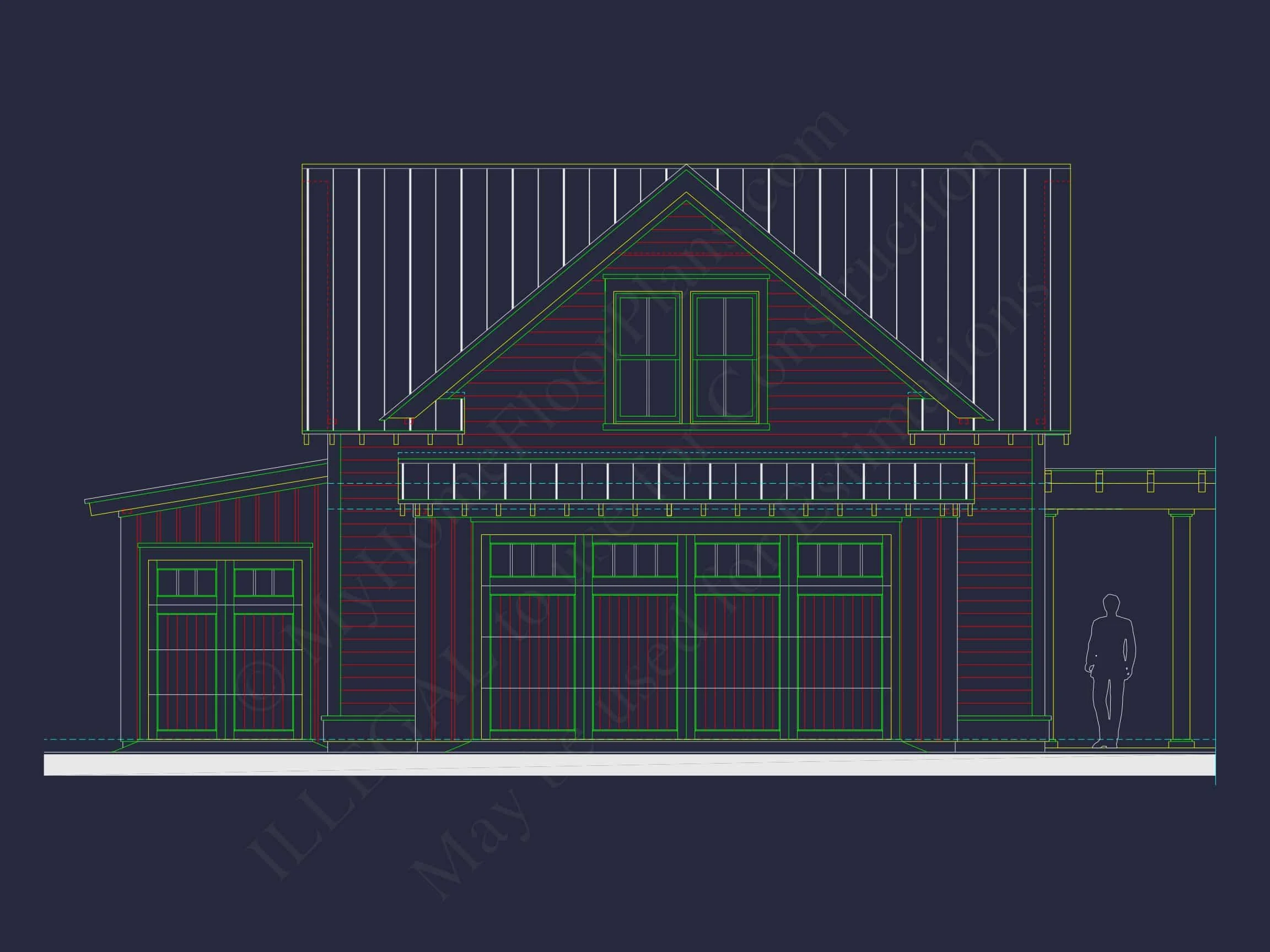 Coastal house Plan with 2 Floors, CAD Designs & Garage Space