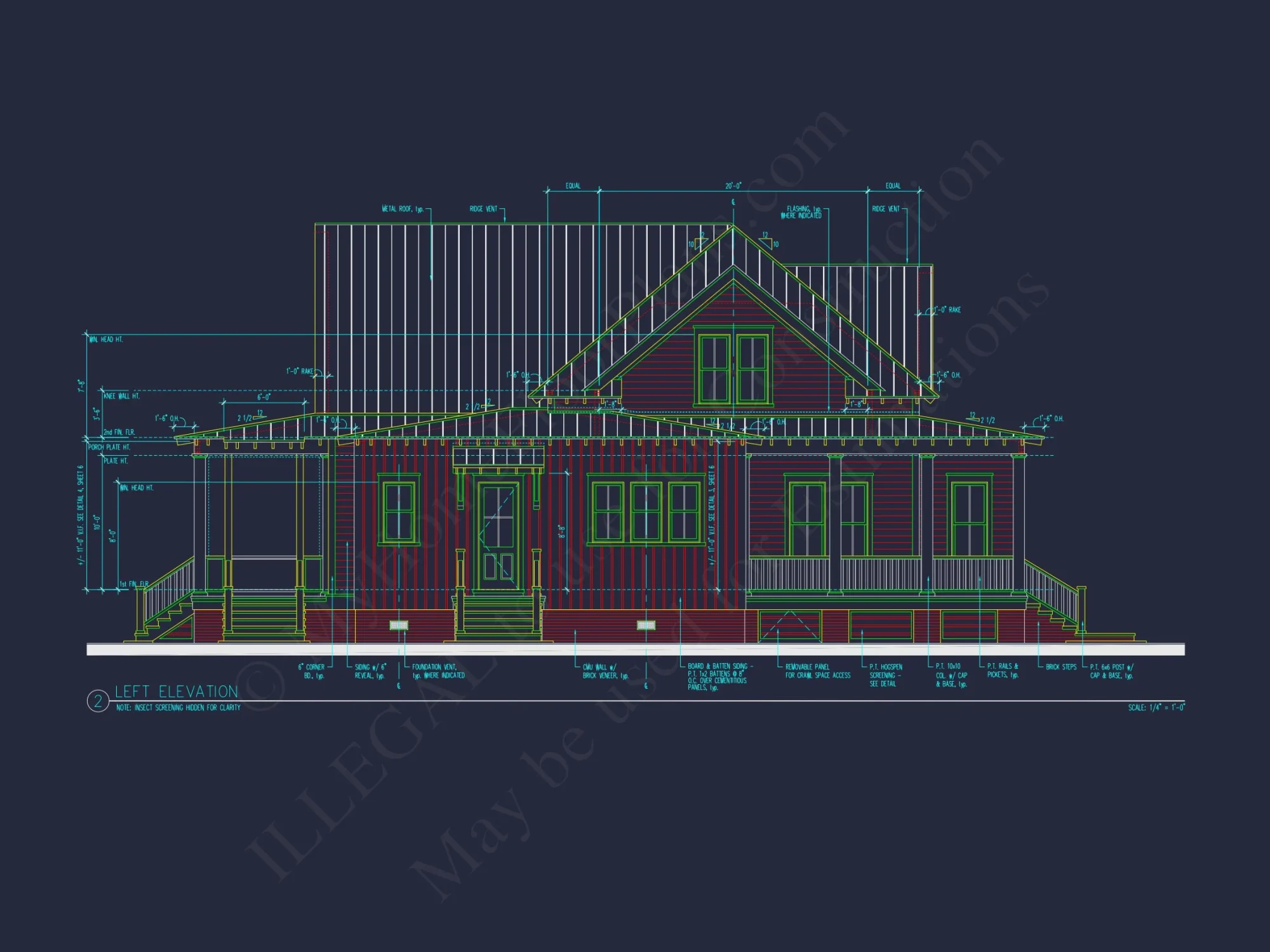 Coastal house Plan with 2 Floors, CAD Designs & Garage Space