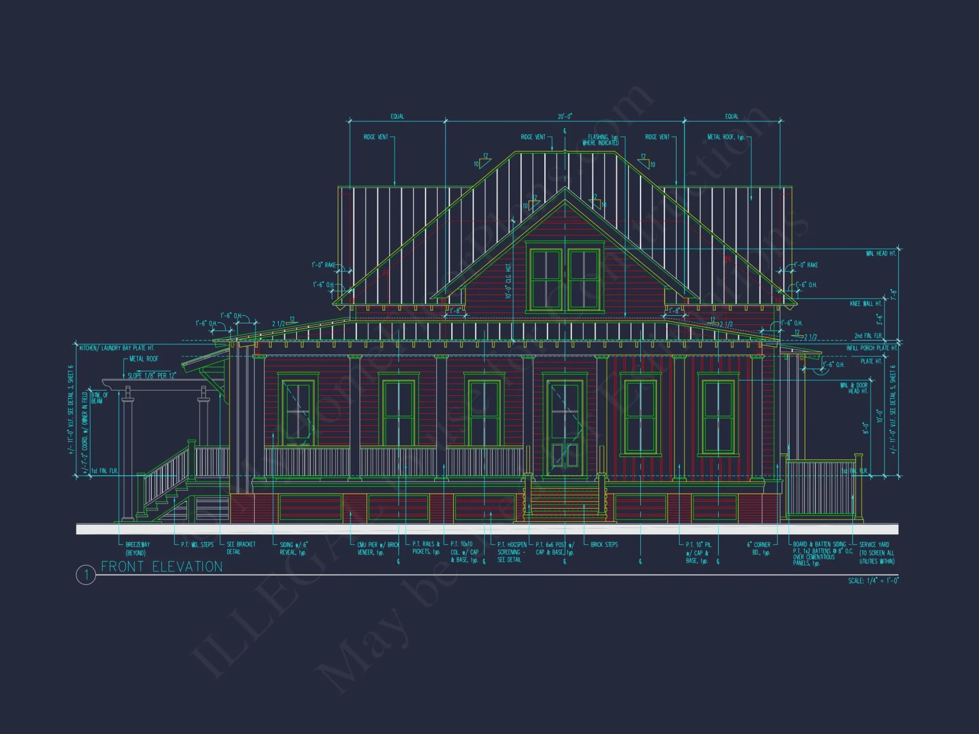 Coastal house Plan with 2 Floors, CAD Designs & Garage Space