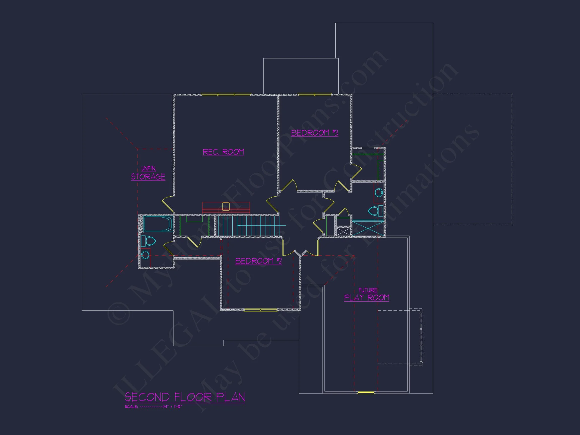 Stunning house Plan with Open Floor Design & CAD Blueprint