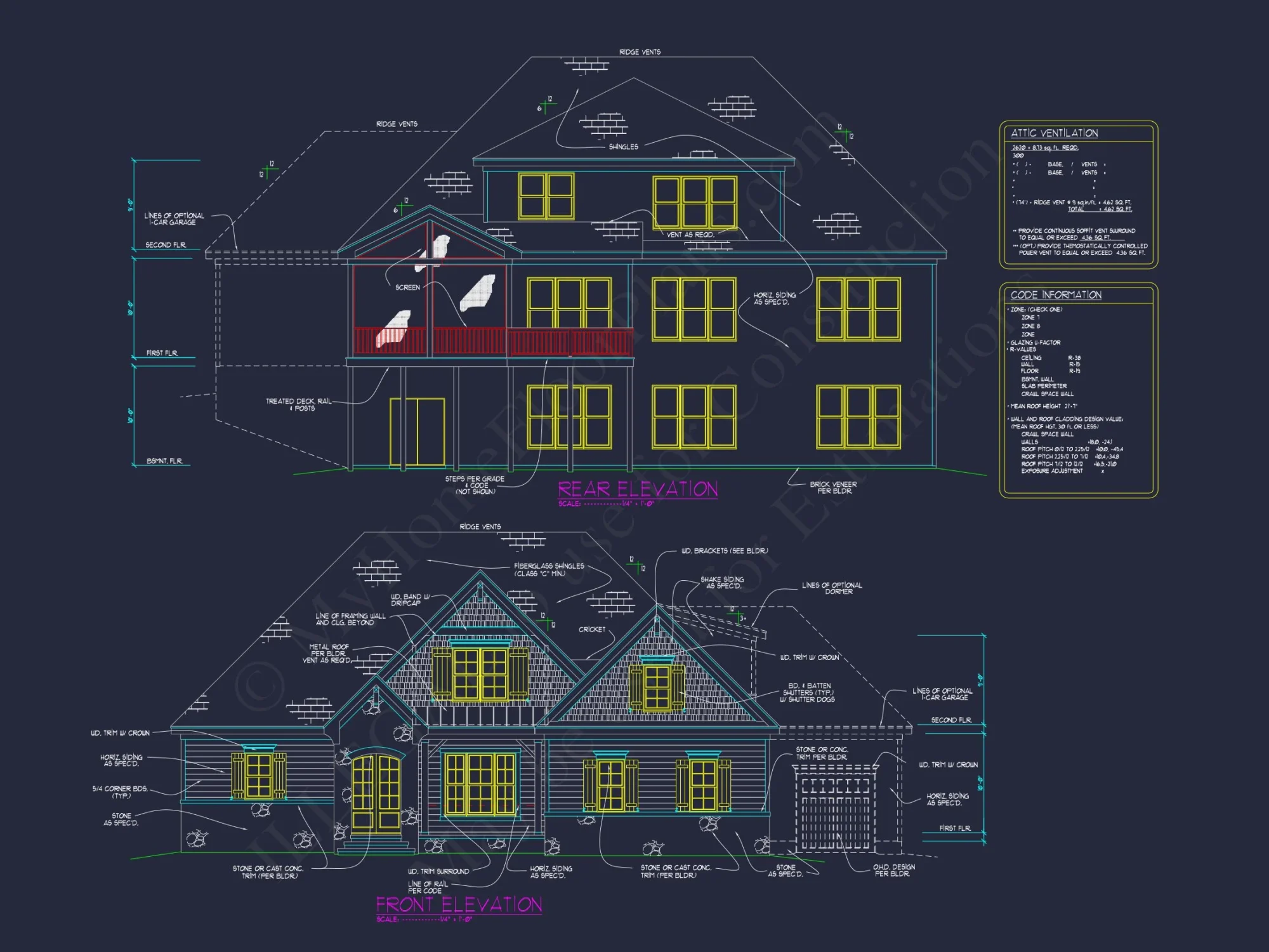 Stunning house Plan with Open Floor Design & CAD Blueprint