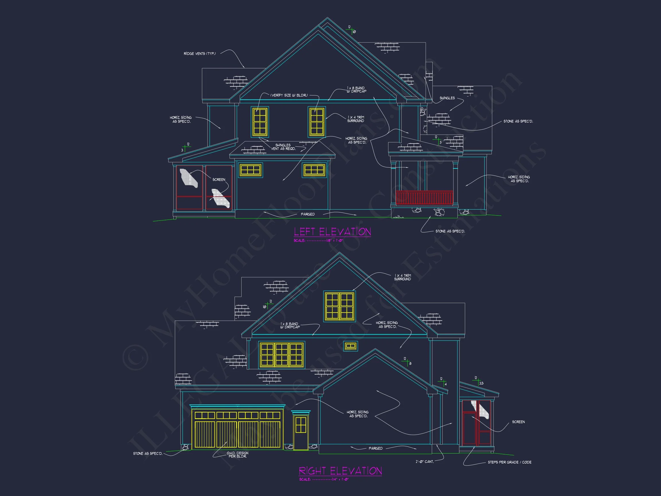 16-1481 HOUSE PLAN - Elegant 2.5 Story House Plan with Spacious CAD Designs 4 Elegant 2.5 Story house Plan with Spacious CAD Designs