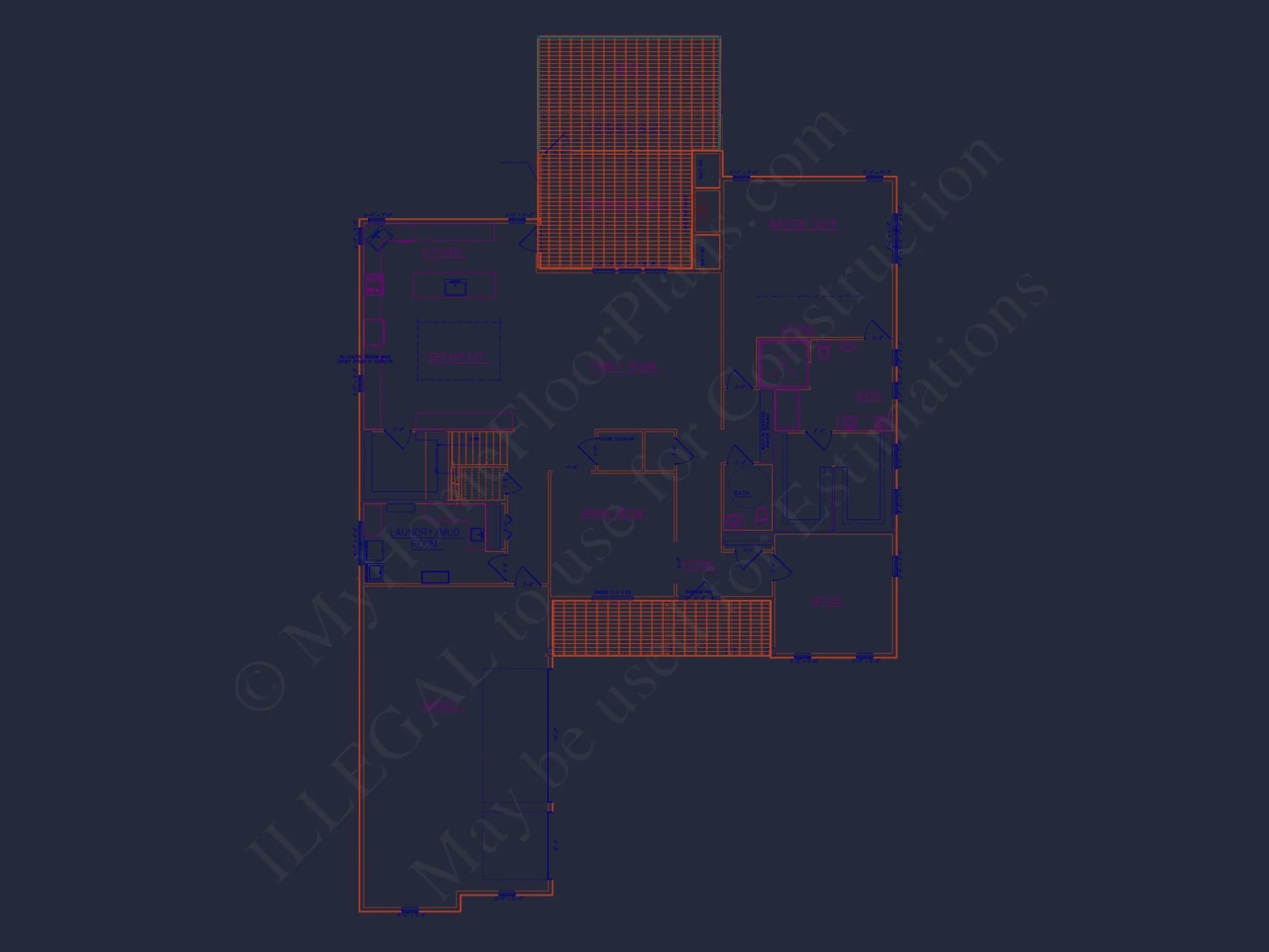 Architectural house Floor Plan with CAD Designs and Blueprint