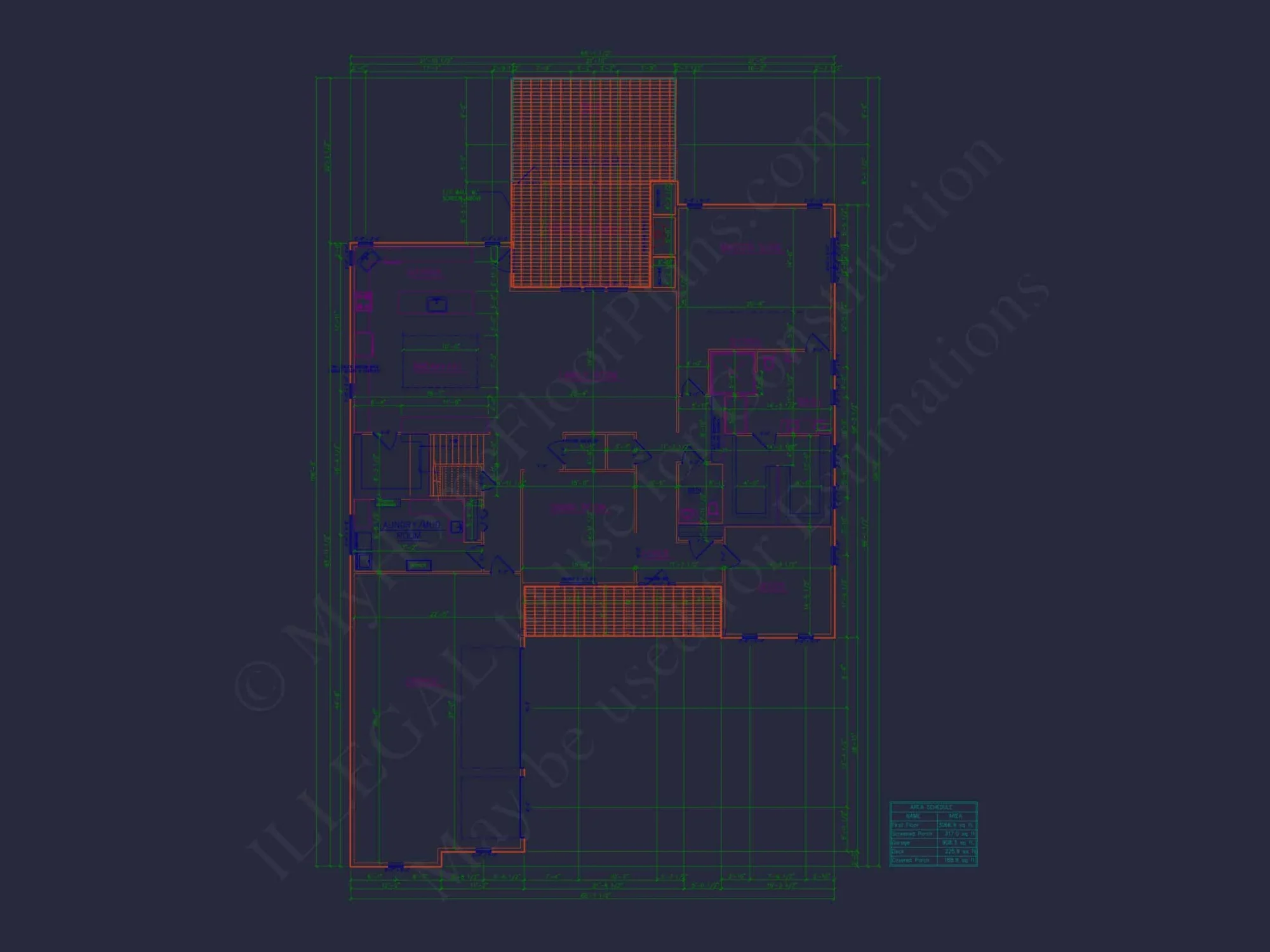 Architectural house Floor Plan with CAD Designs and Blueprint