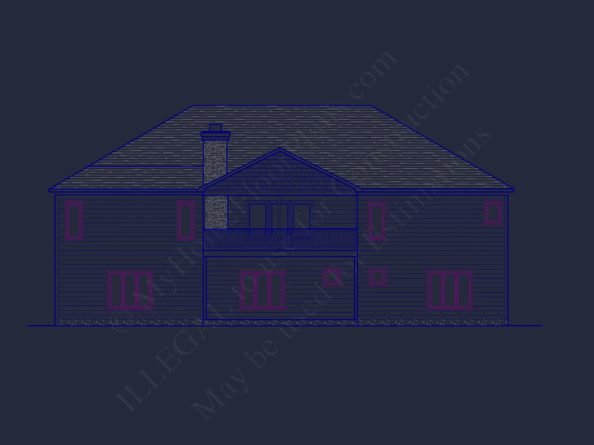 Architectural house Floor Plan with CAD Designs and Blueprint