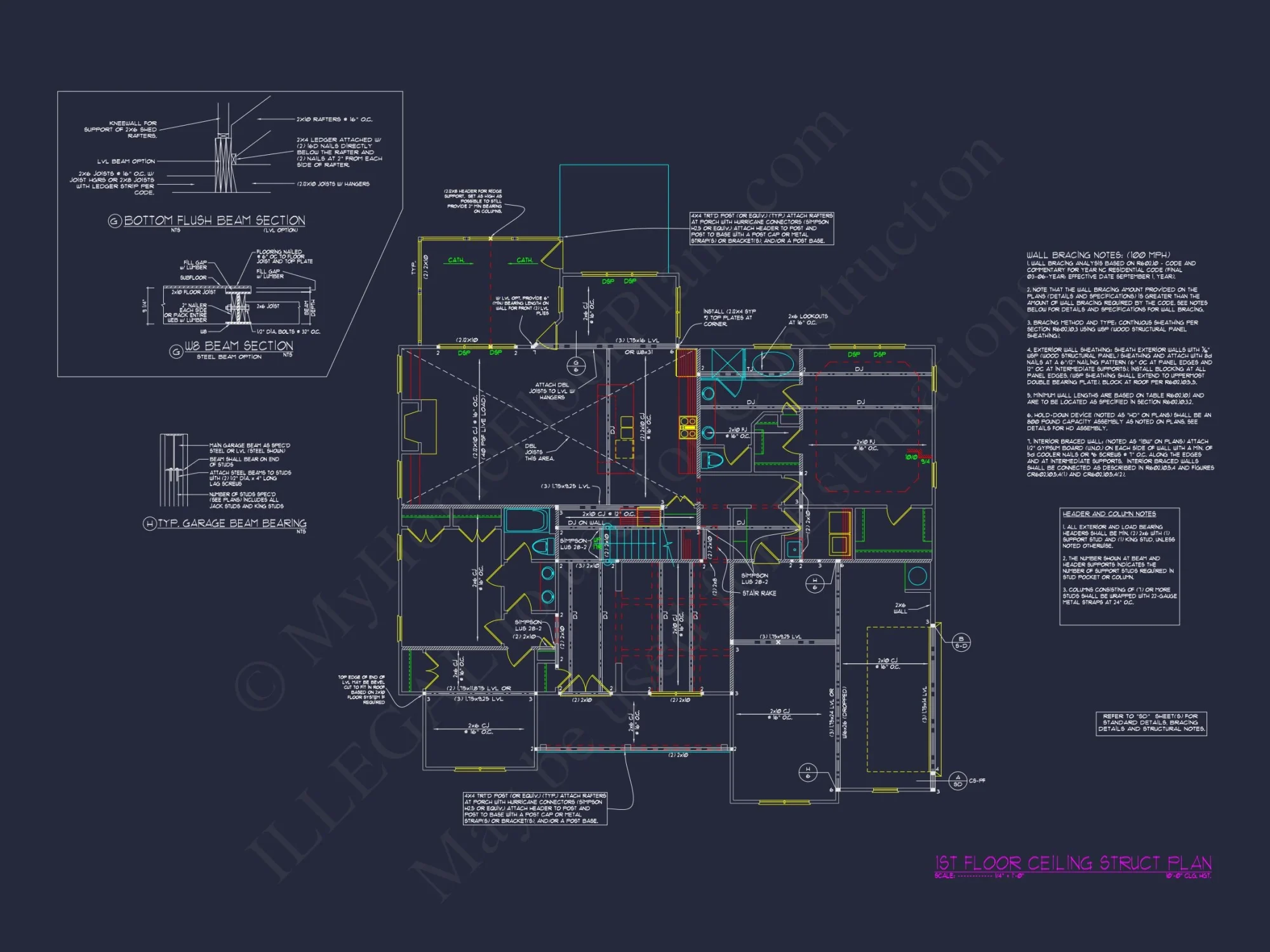 Craftsman house Plan with Spacious Floor Designs & CAD Files