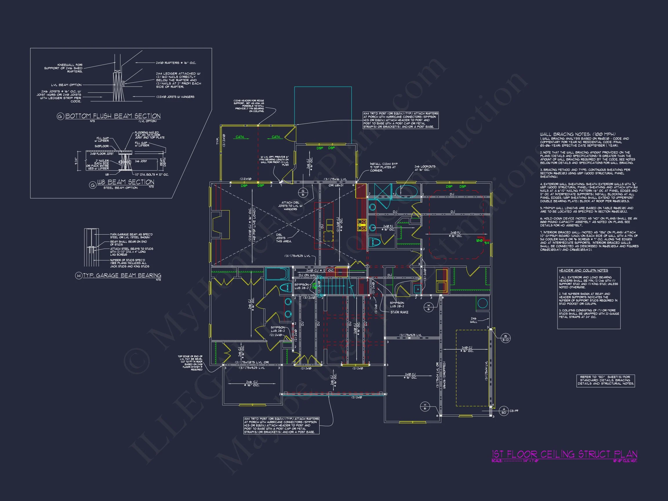 16-1440 HOUSE PLAN - Craftsman House Plan with Spacious Floor Designs & CAD Files 8 Craftsman house Plan with Spacious Floor Designs & CAD Files