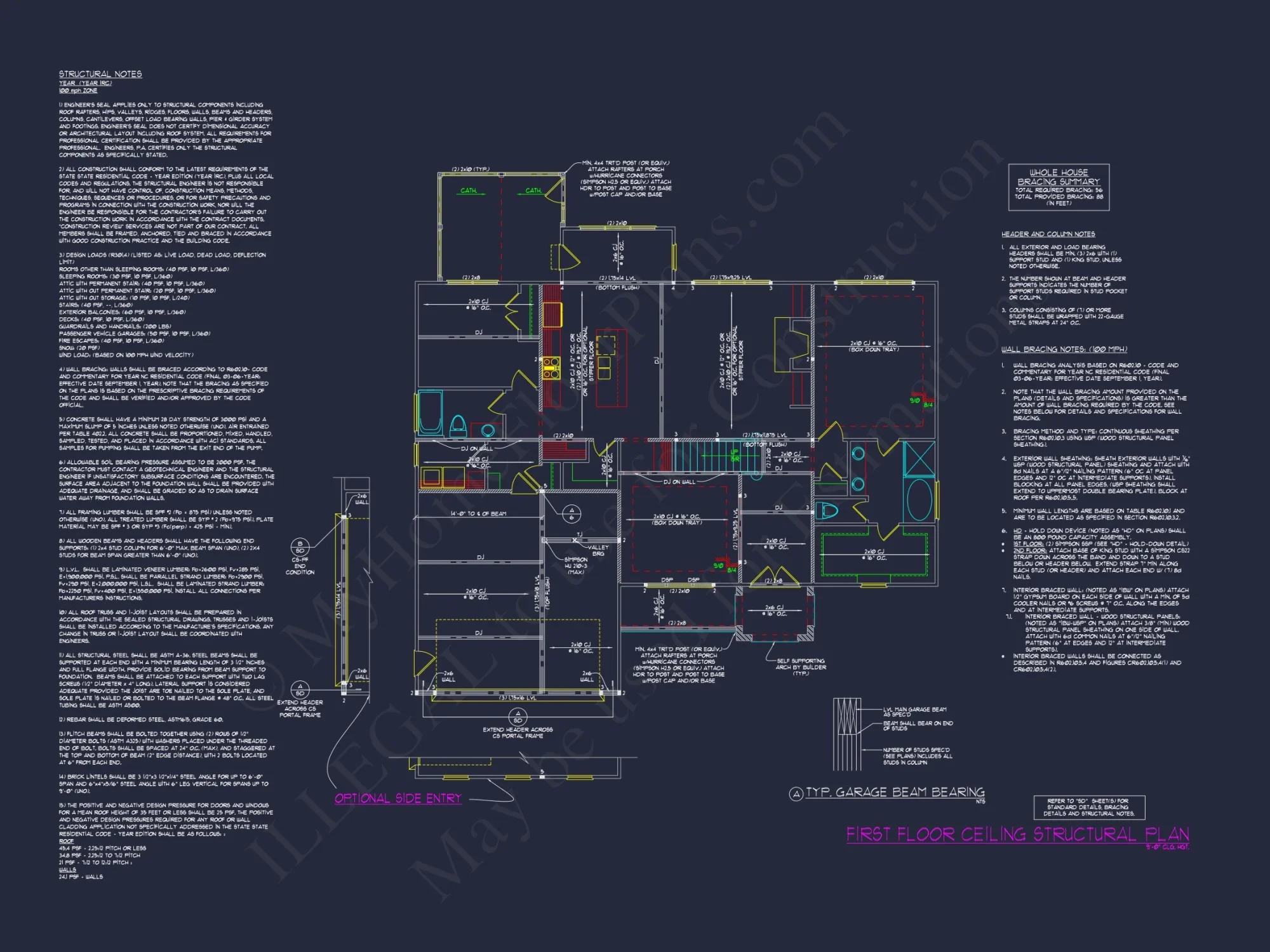 Modern Craftsman house Plan with 2 Floors and 4 Bedrooms
